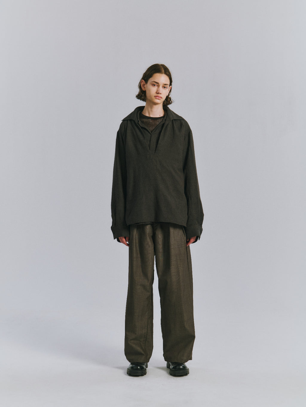HAKEME WIDE SLACKS(BROWN)