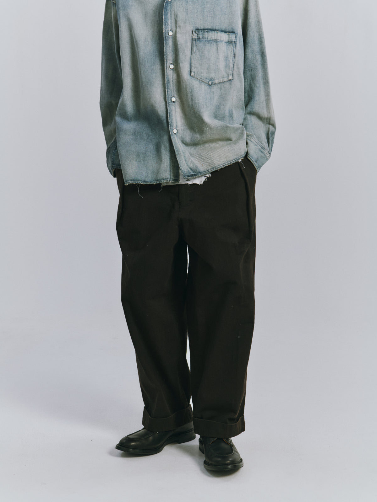 DOUBLE-CUFF CHINO PANTS(BEIGE)