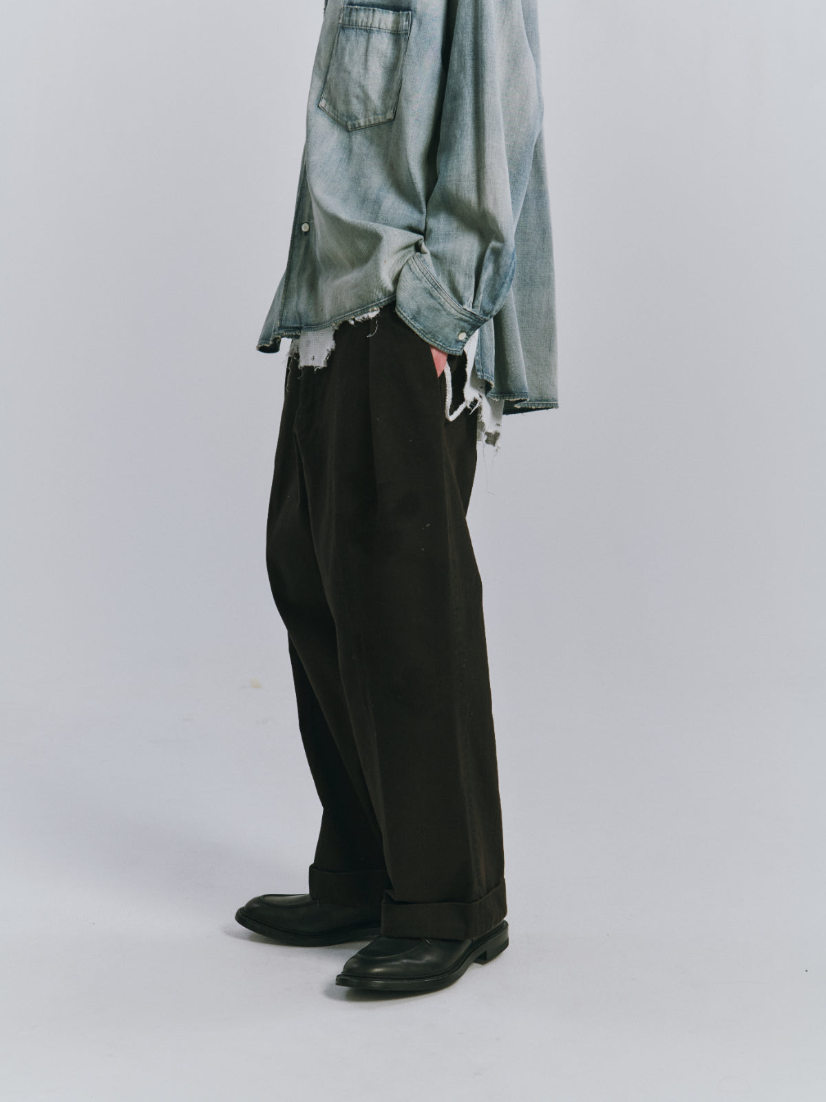 DOUBLE-CUFF CHINO PANTS(BEIGE)