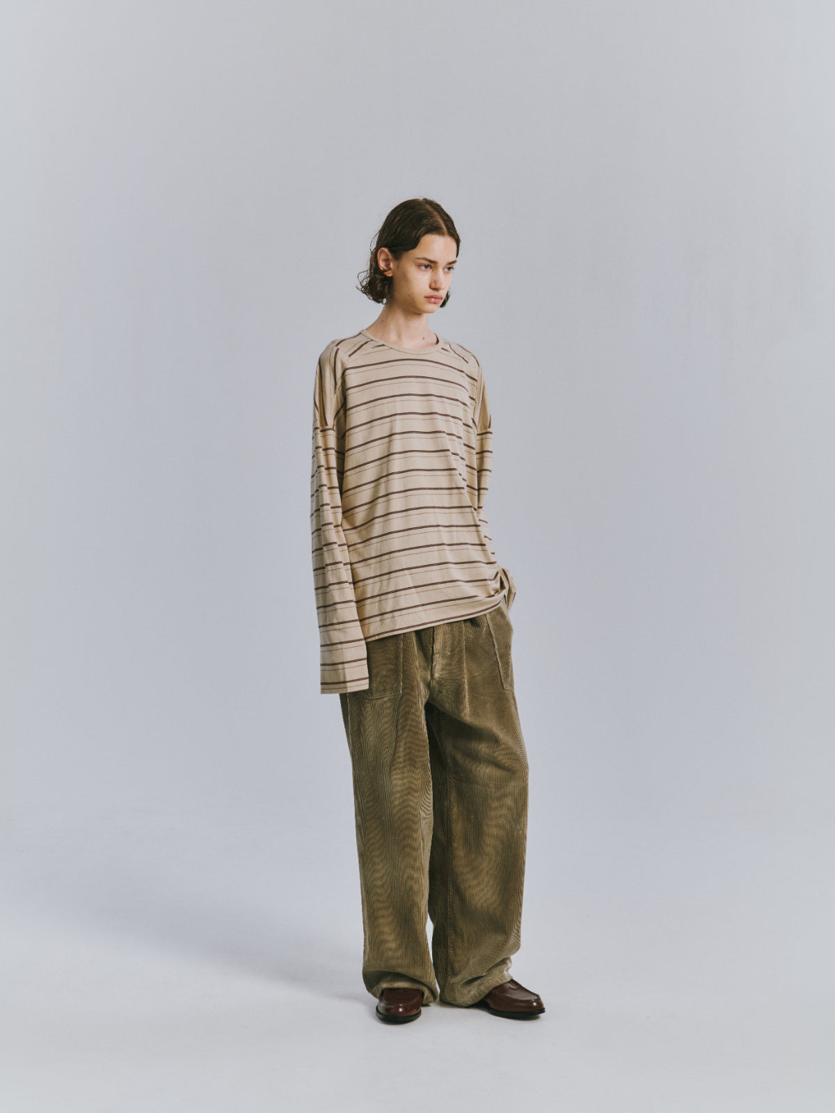 BORDER LS T-SHIRT(BEIGE)