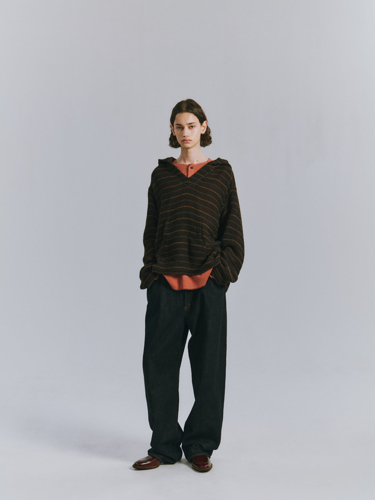 CUT BORDER HOODIE(BEIGE)