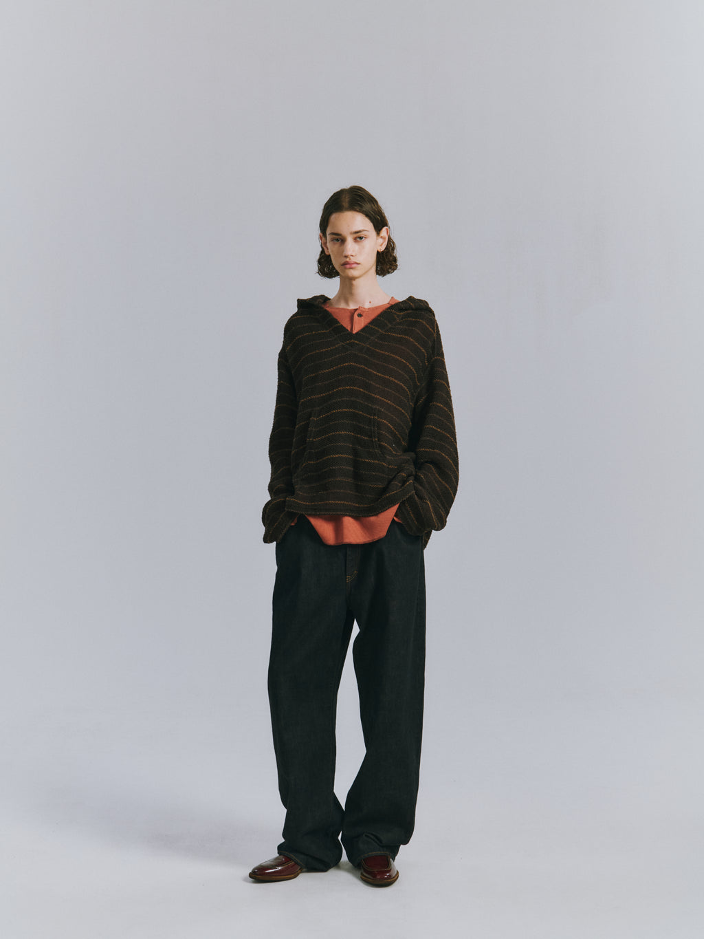 CUT BORDER HOODIE(BEIGE)