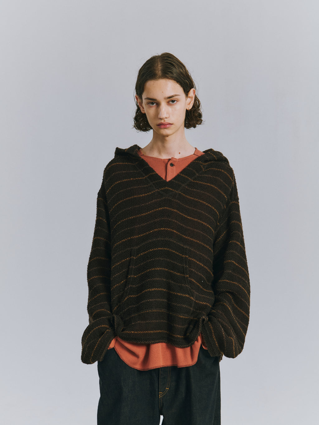 CUT BORDER HOODIE(BEIGE)