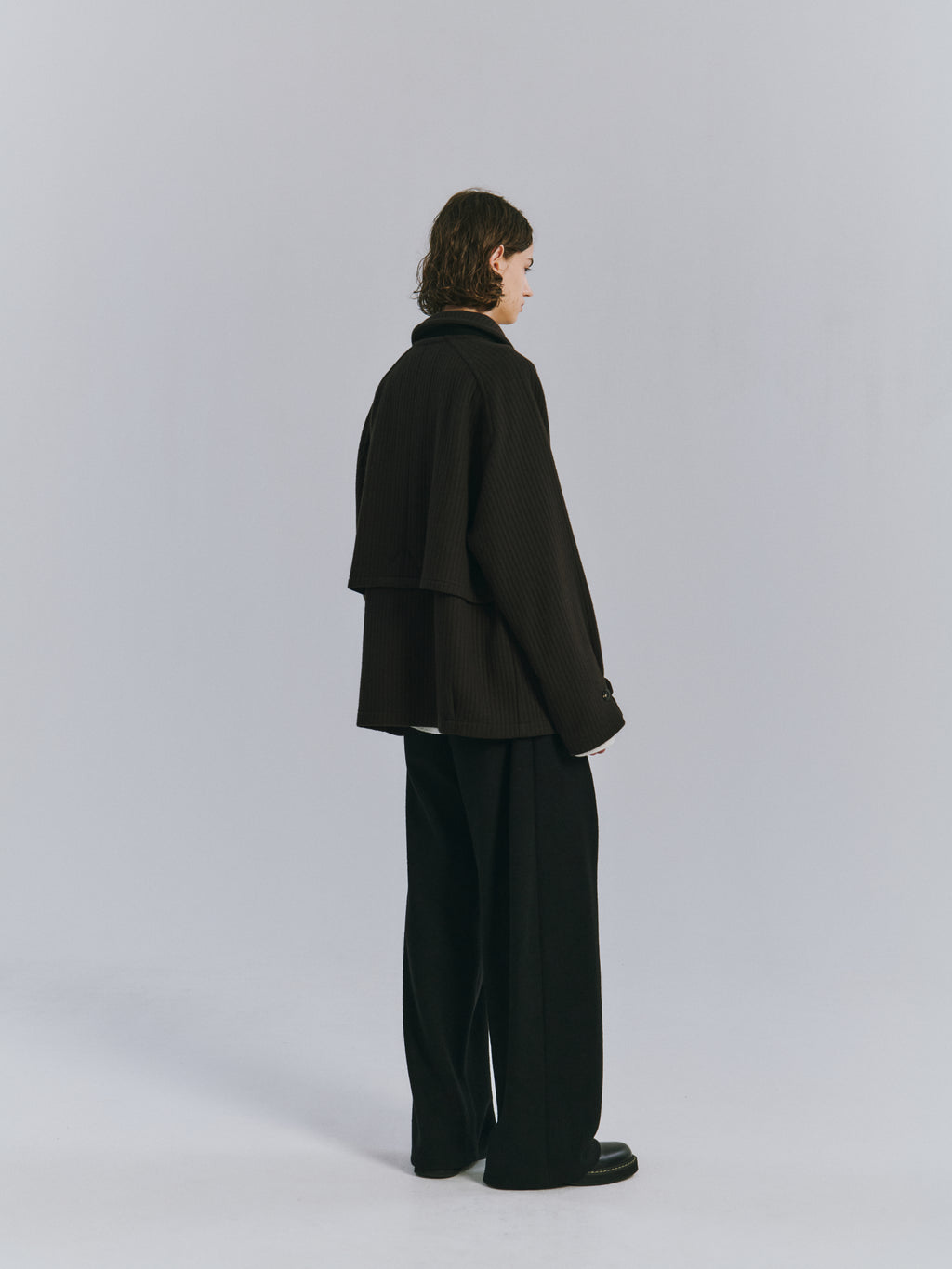 WOOL CUT SLACKS(D.BROWN)