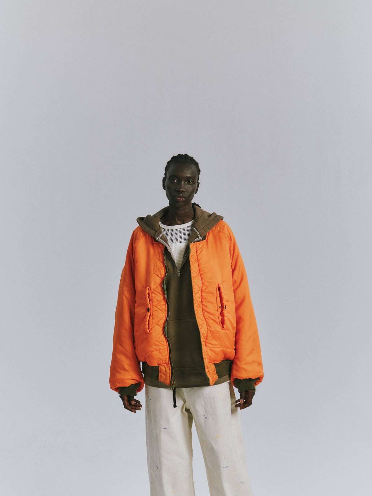 AGING BOMBER JACKET(SNOWWHITE)