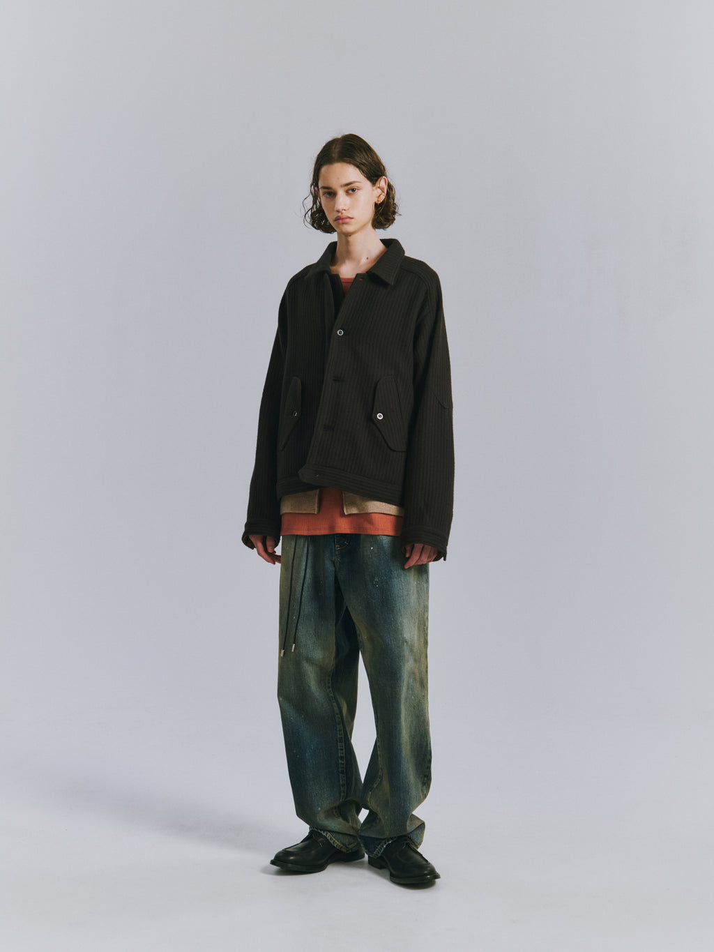 140's WOOL PIQUE JACKET(BLACK)