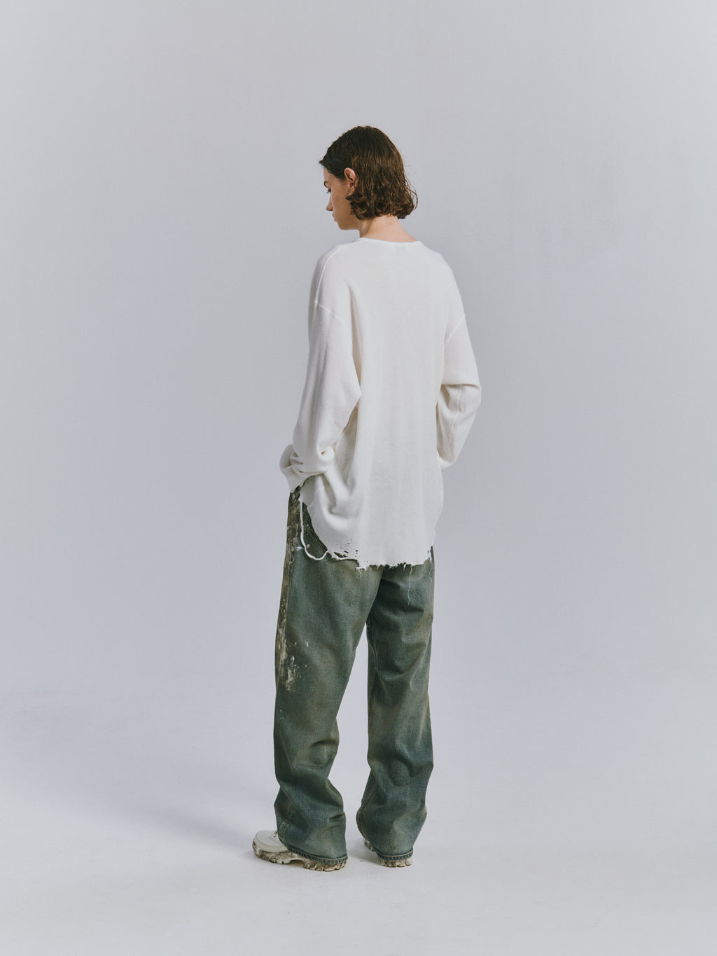 #08 PAINTED MIDDLE STRAIGHT 5P DENIM PANTS(INDIGO)