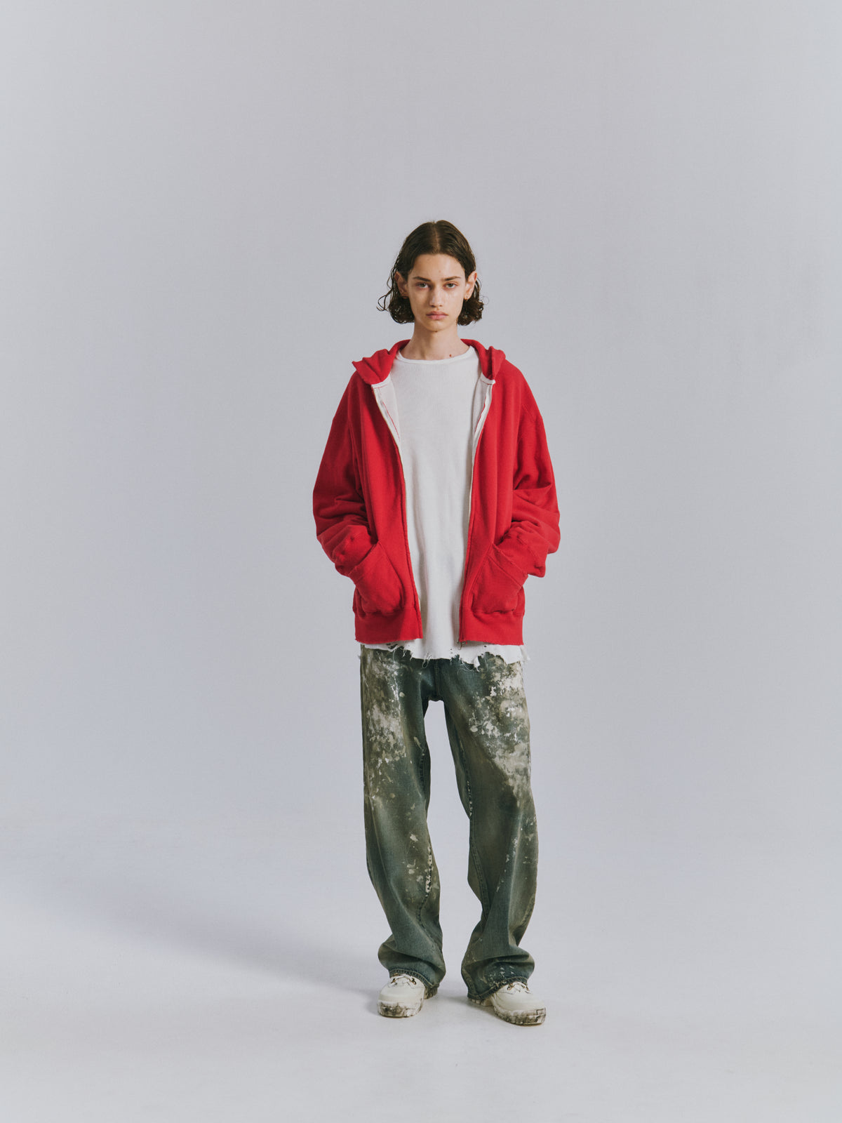 ZIP UP HOODIE(RED)