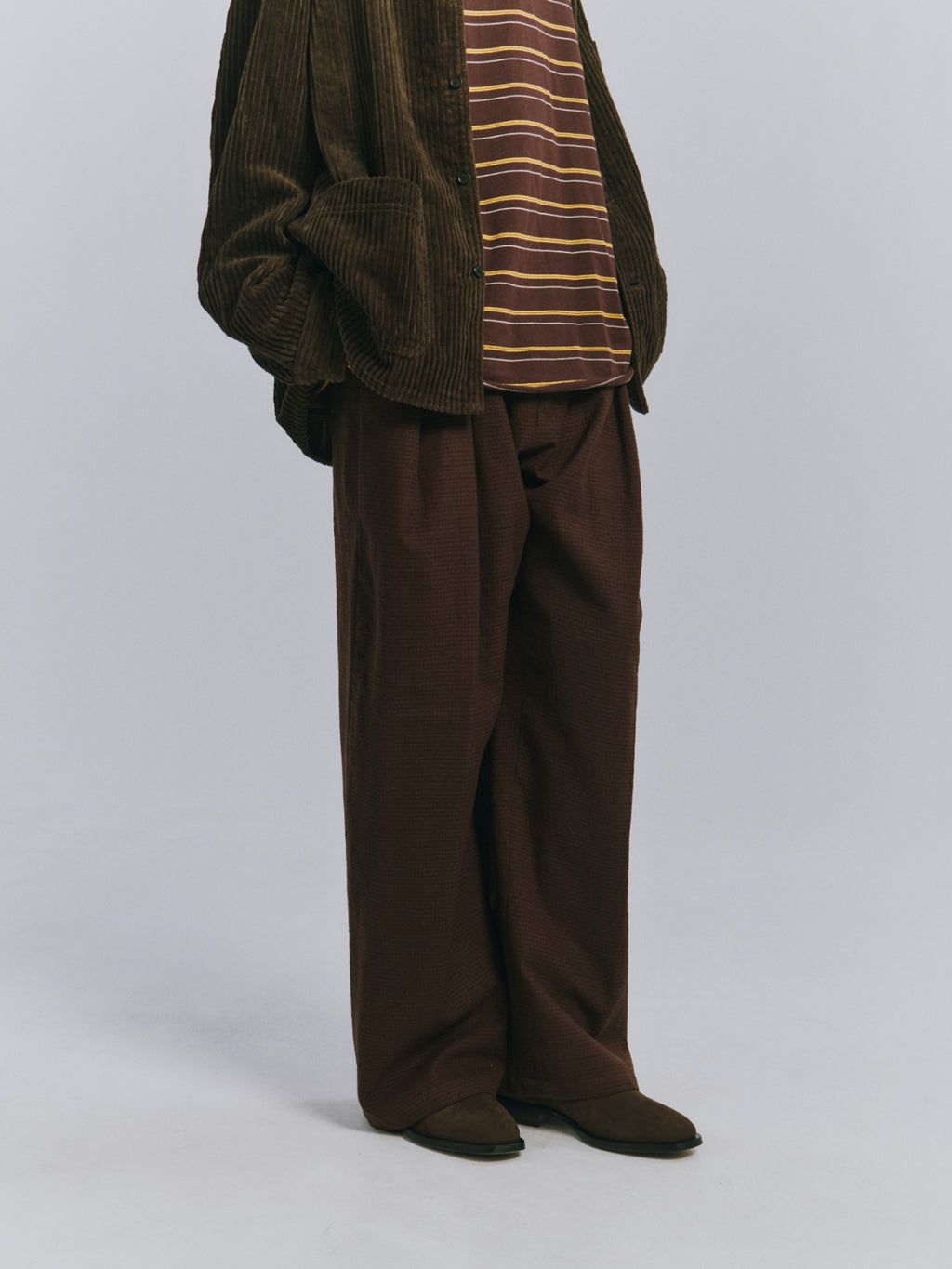 PLAID CHECK WOOL SLACKS(GRAPH CHECK)