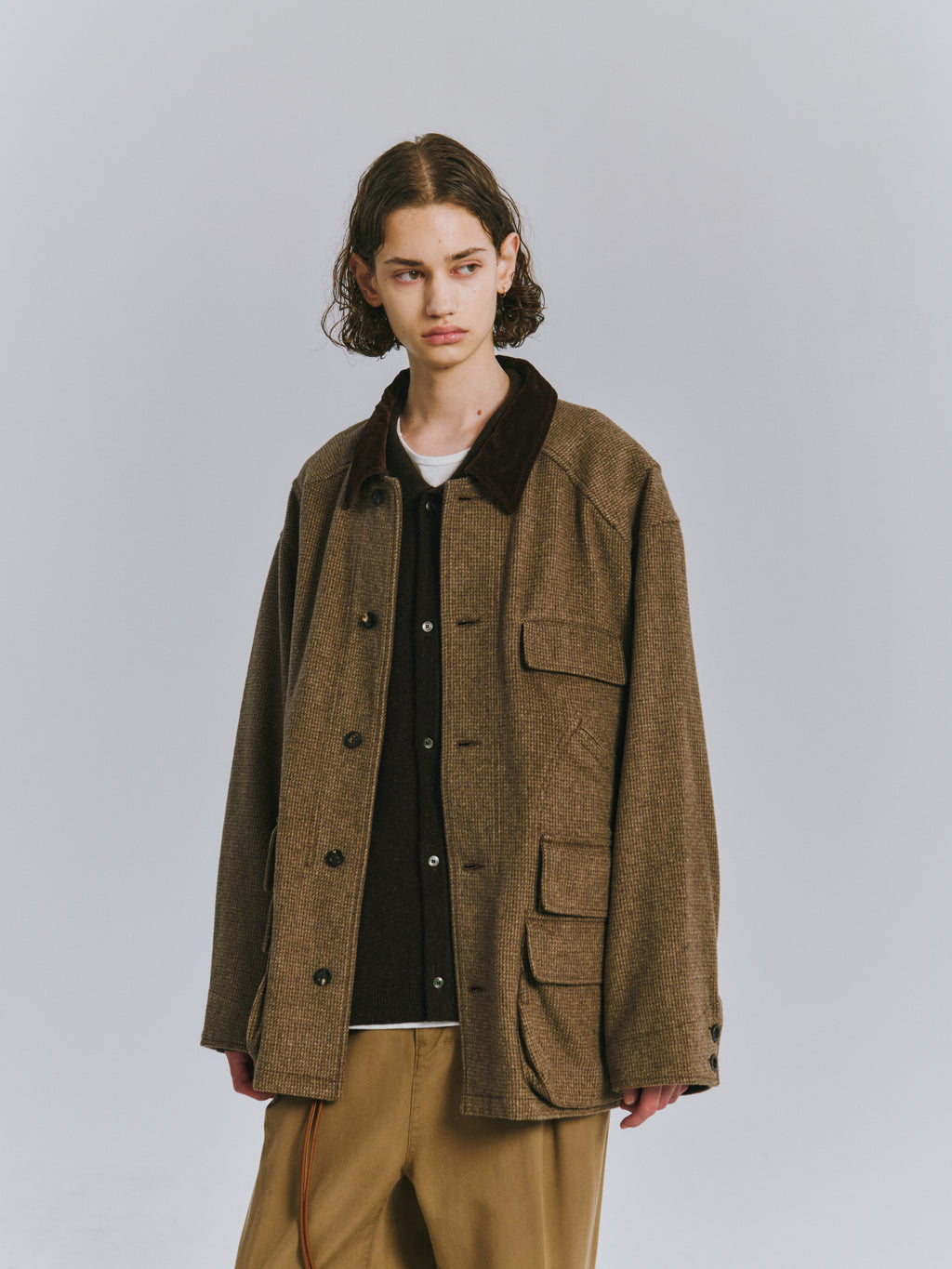 WOOL BLANKET HUNTING JACKET(BEIGE)