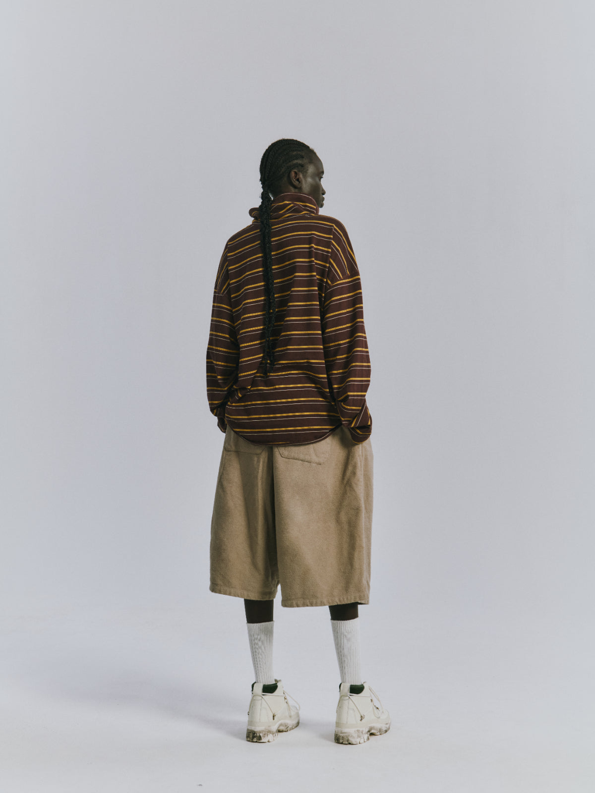 TURTLENECK BORDER LS T-SHIRT(MARRON)