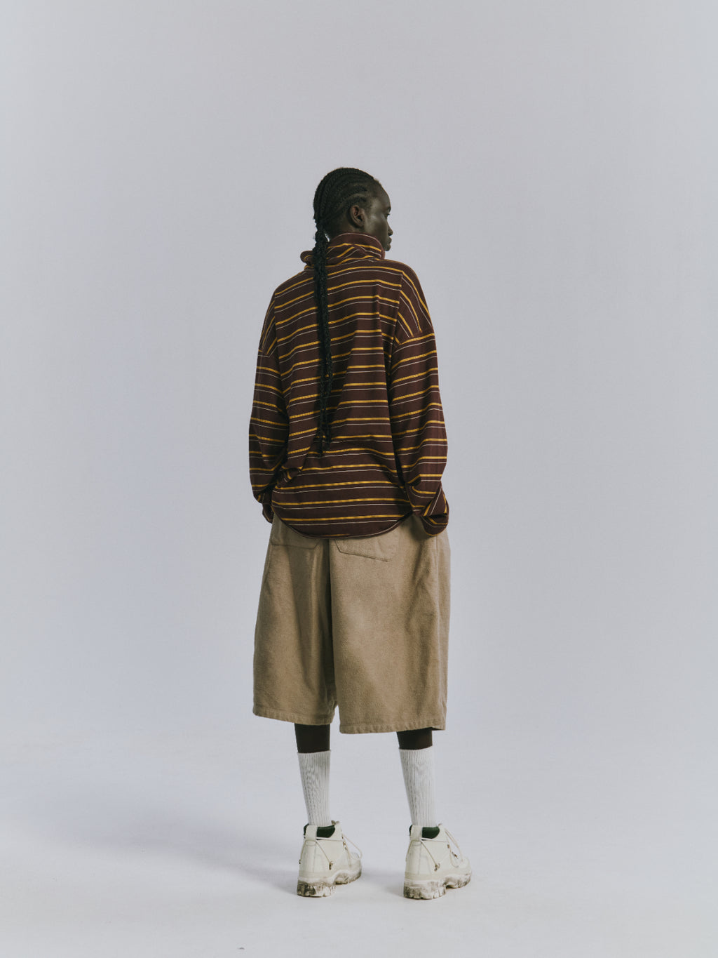 TURTLENECK BORDER LS T-SHIRT(MARRON)