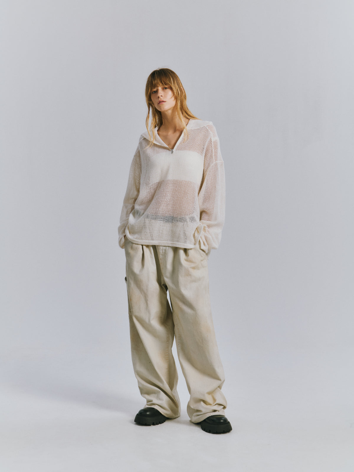 DENIM PAINTER PANTS(G.WHITE)