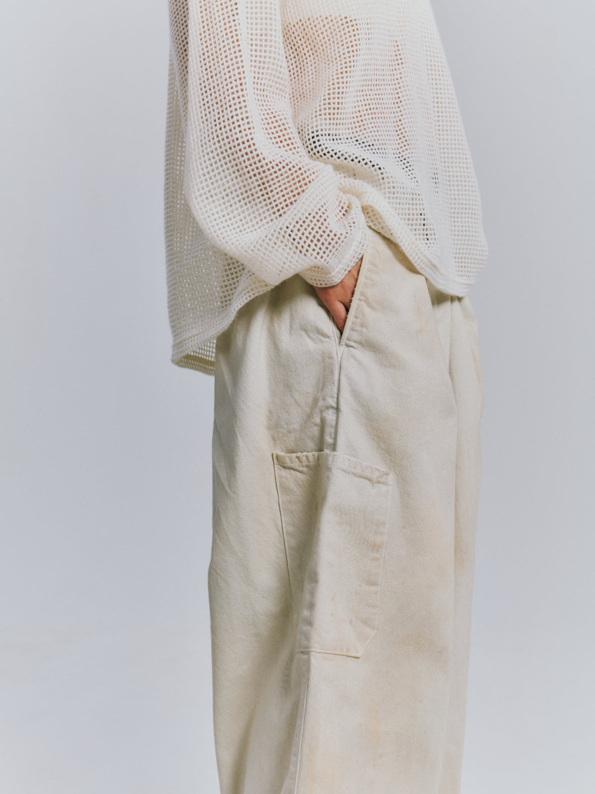 DENIM PAINTER PANTS(G.WHITE) – ANCELLM
