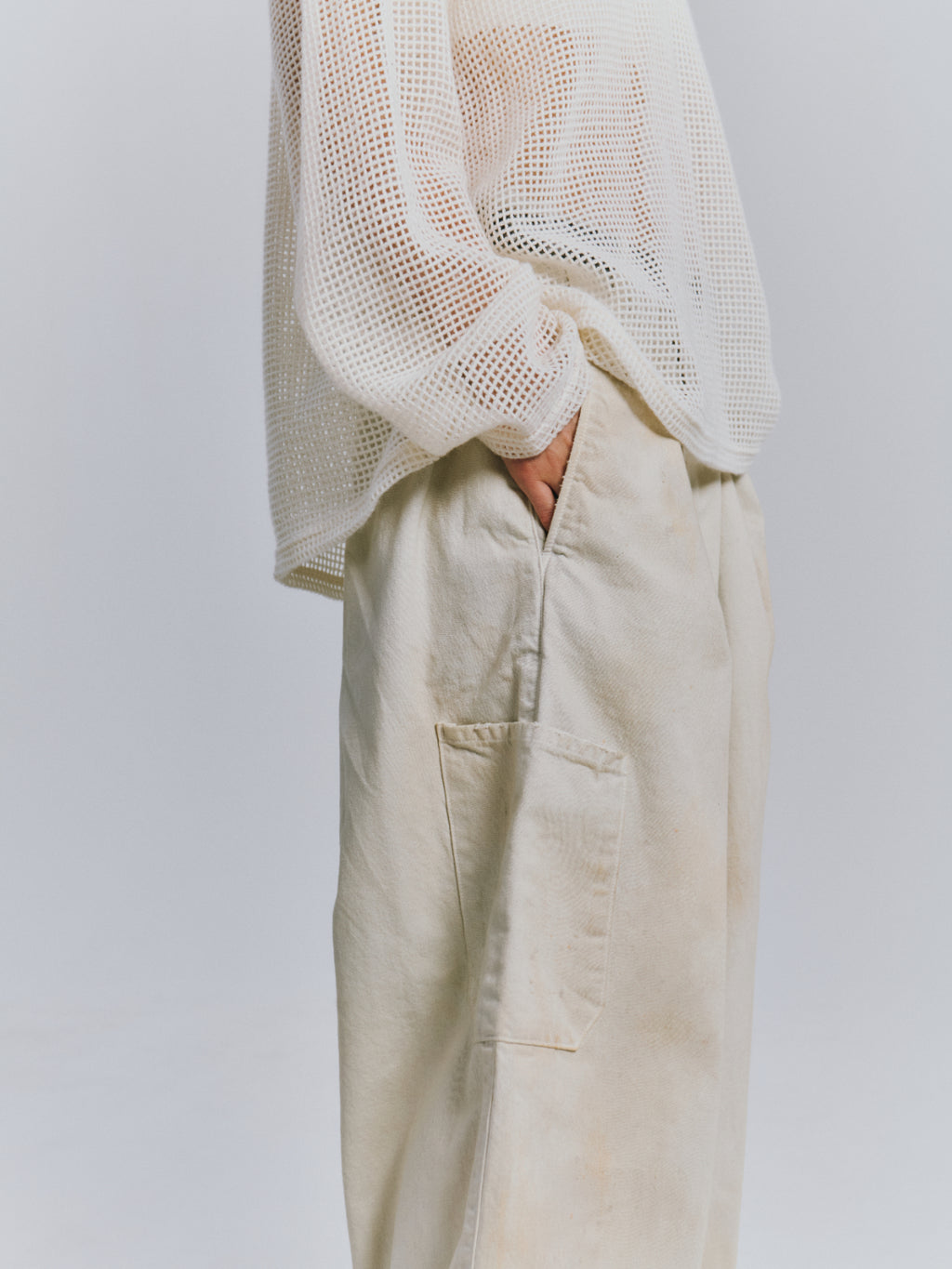 DENIM PAINTER PANTS(G.WHITE)