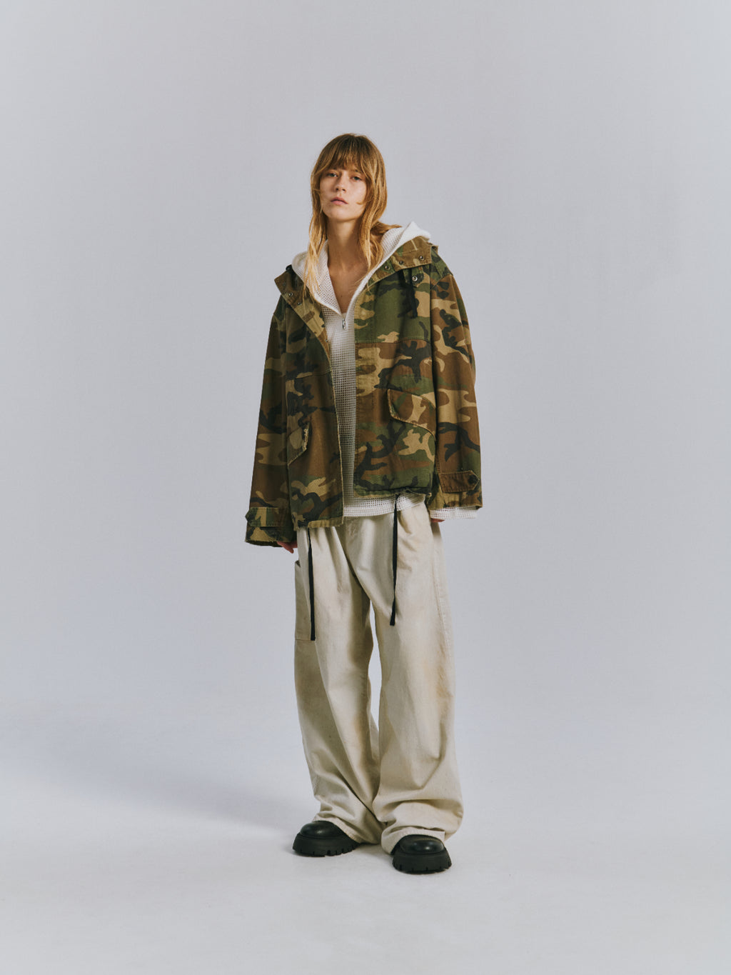 CAMO OVER HOODIE(WOODLAND)