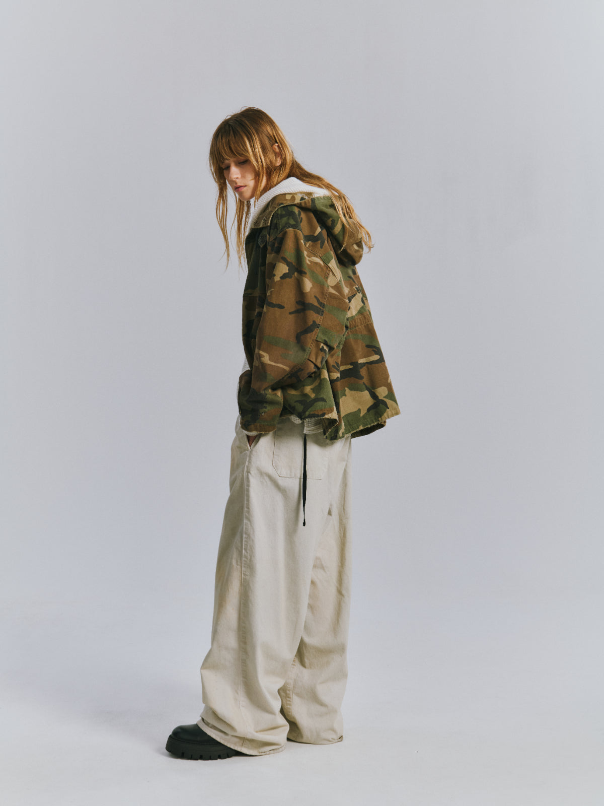 CAMO OVER HOODIE(WOODLAND)