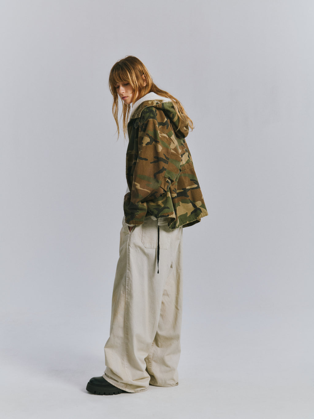 CAMO OVER HOODIE(WOODLAND)