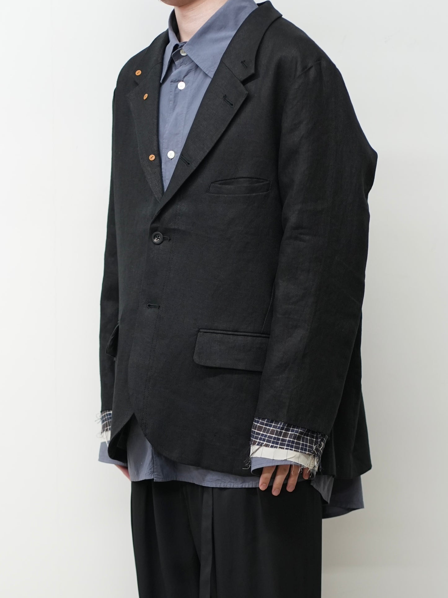 LAYERED TAILORED JACKET(BLACK)