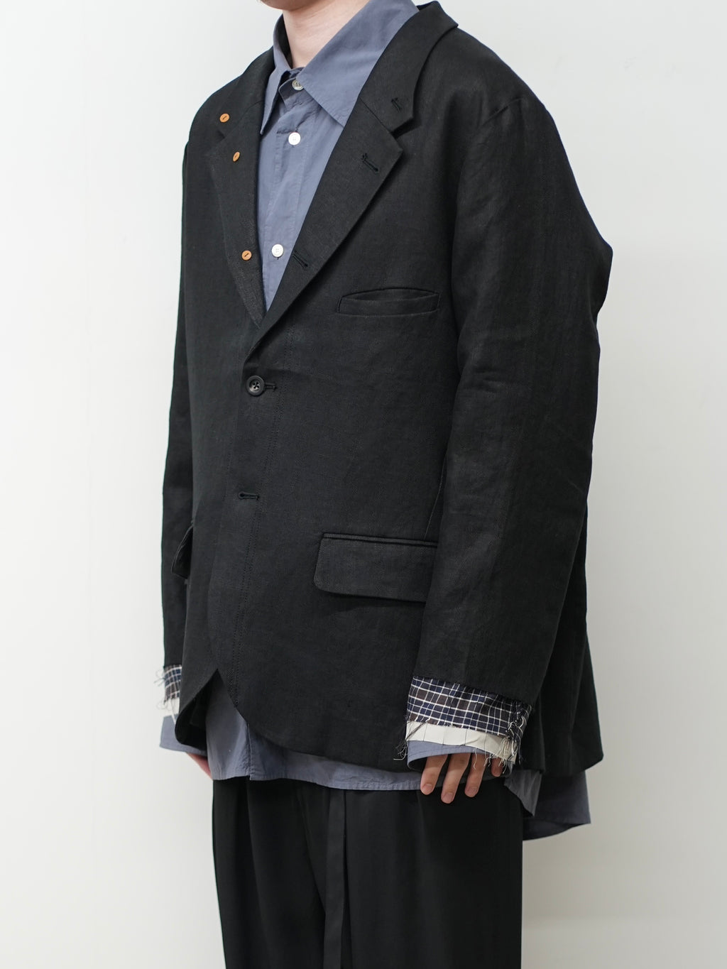 LAYERED TAILORED JACKET(BLACK)