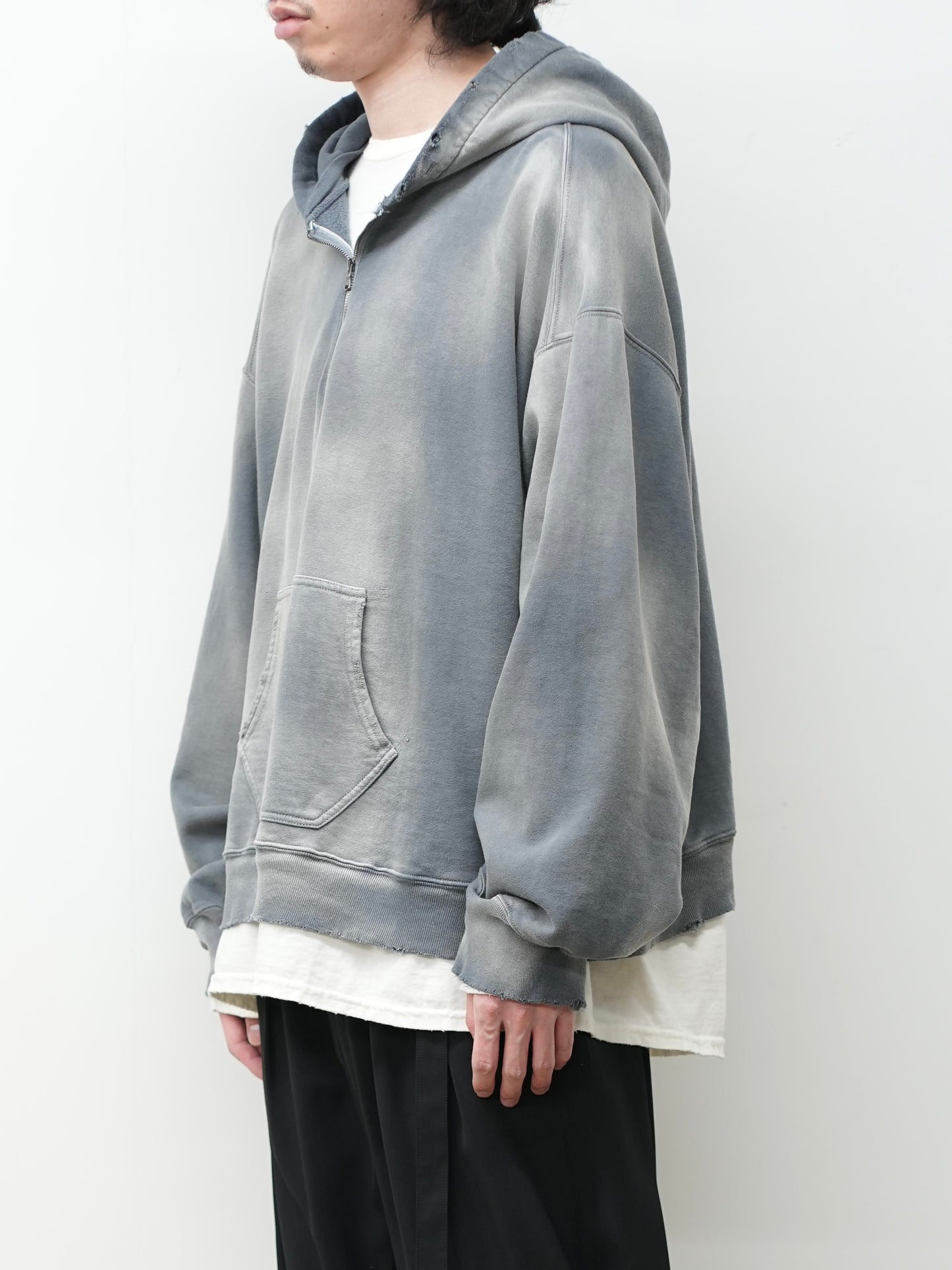 LIGHT LOOP ZIP HOODIE(GRAY)