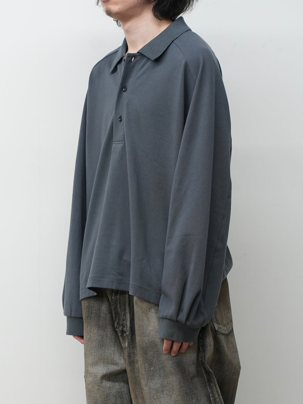 26SS ANCELLM L/S POLO BROWN サイズ2 L/S POLO(BROWN) – ANCELLM