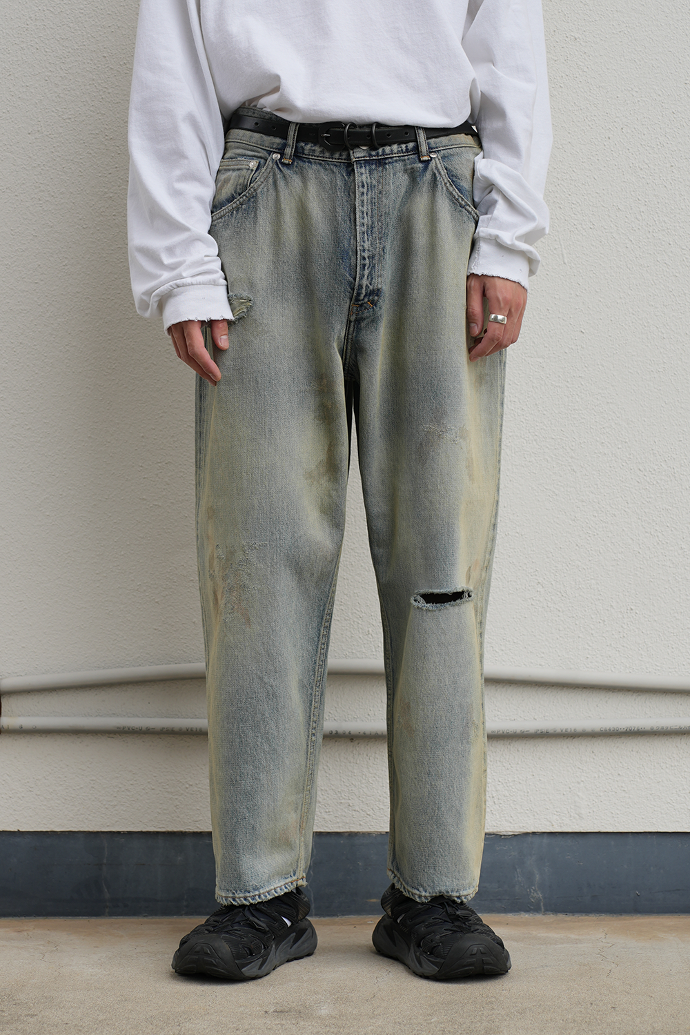 AGING SELVEDGE TAPERED 5P DENIM PANTS