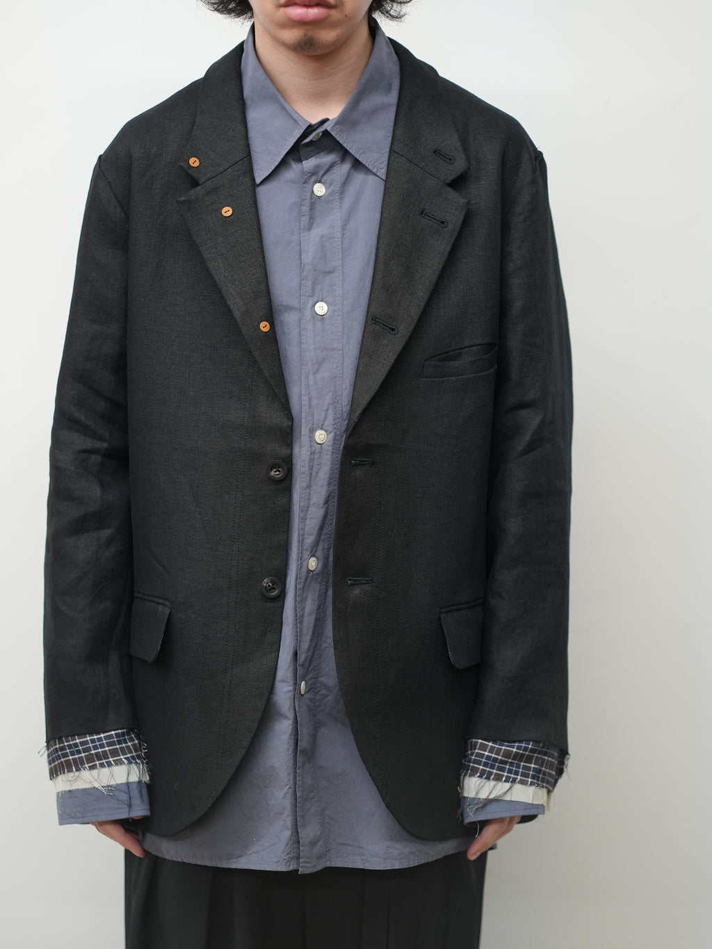 LAYERED TAILORED JACKET(BLACK)