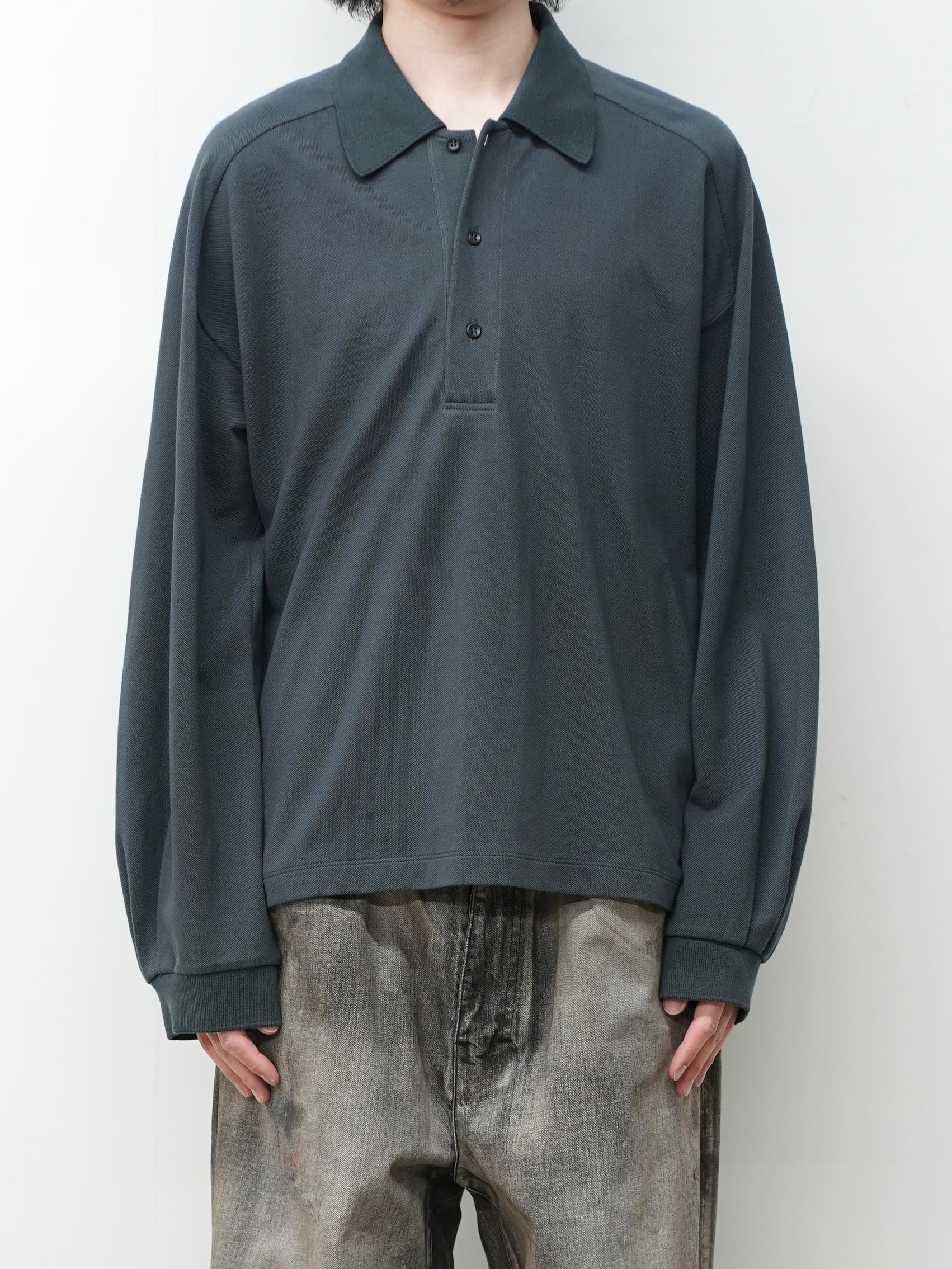 26SS ANCELLM L/S POLO BROWN サイズ2 L/S POLO(BROWN) – ANCELLM