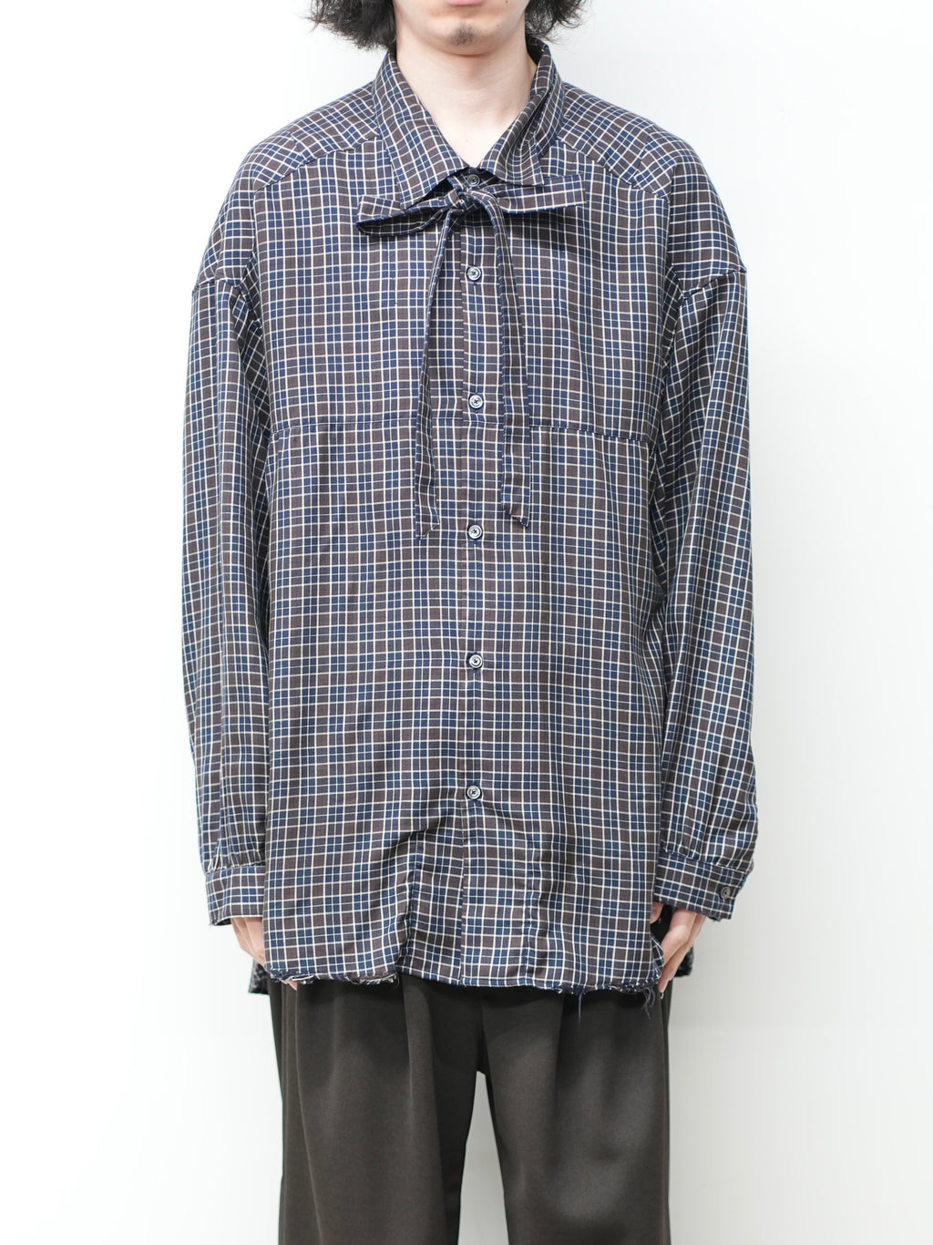BOW-TIE CHECK SHIRT(NAVY)