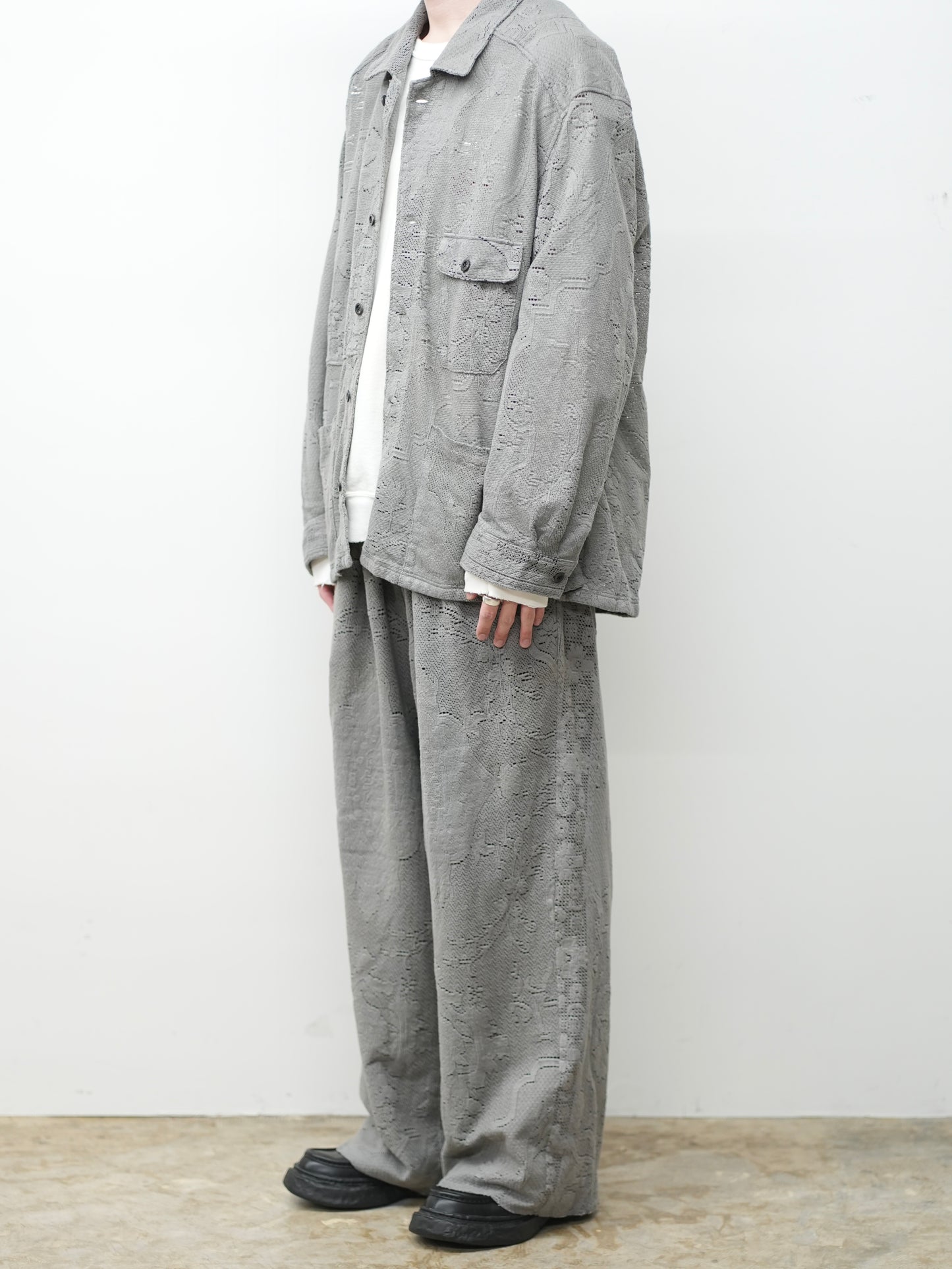 AGING LACE WORK SHIRT(GRAY)