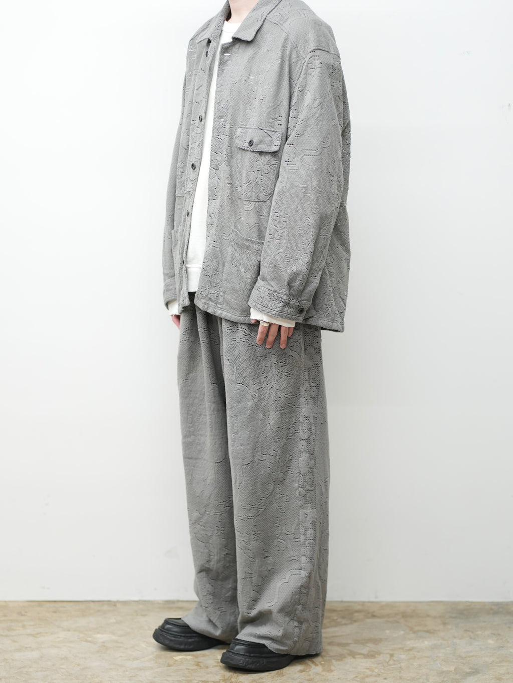 AGING LACE WORK SHIRT(GRAY)