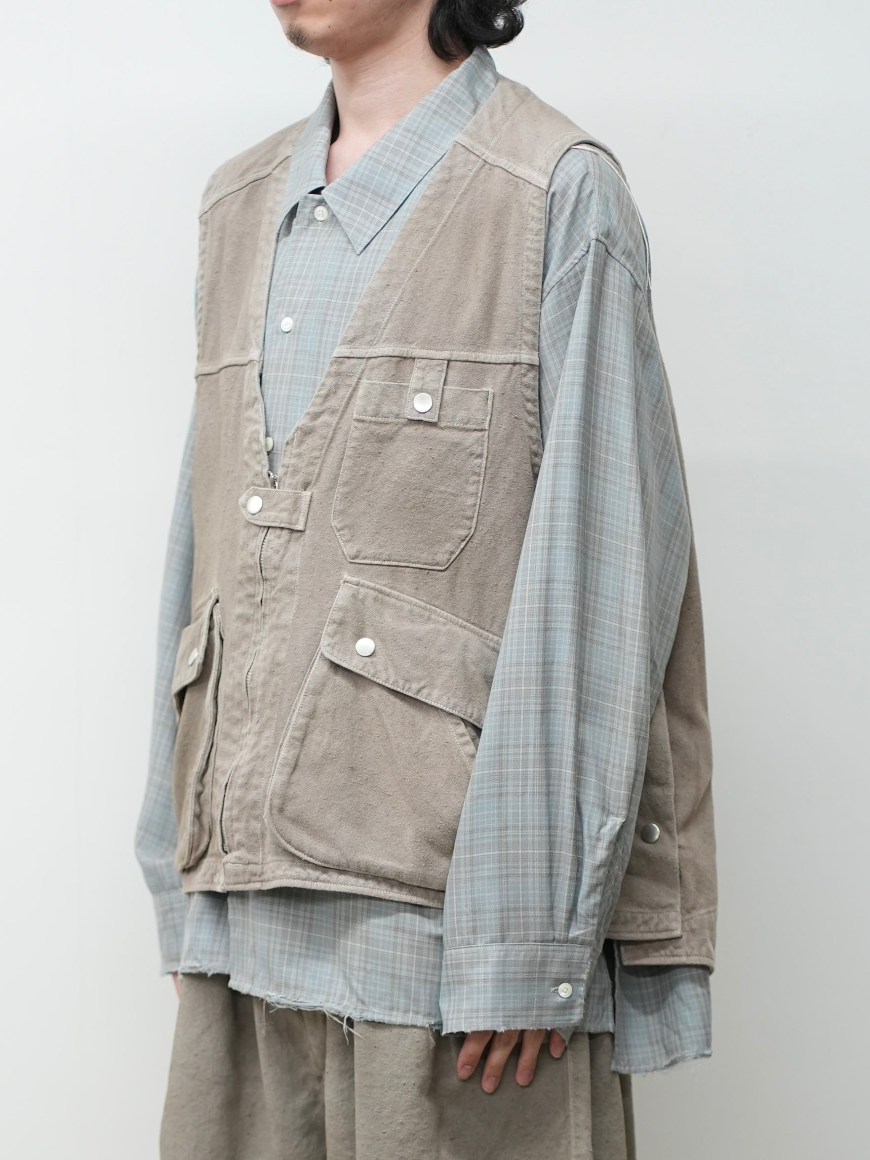 C/R DUCK UTILITY VEST(GREIGE) – ANCELLM