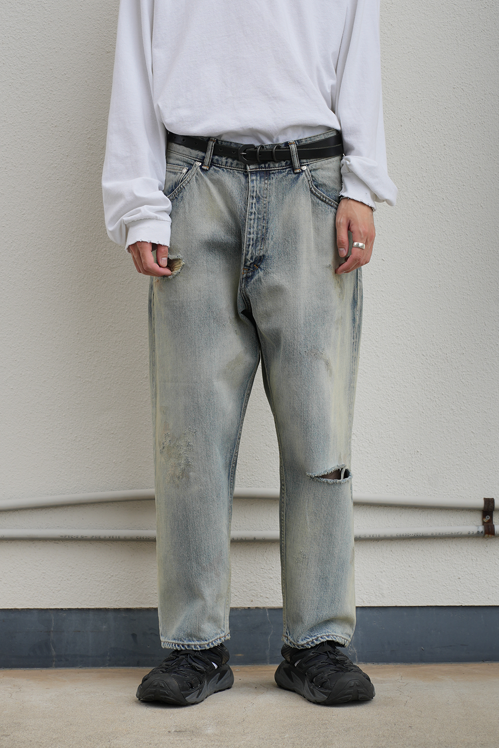 AGING SELVEDGE TAPERED 5P DENIM PANTS