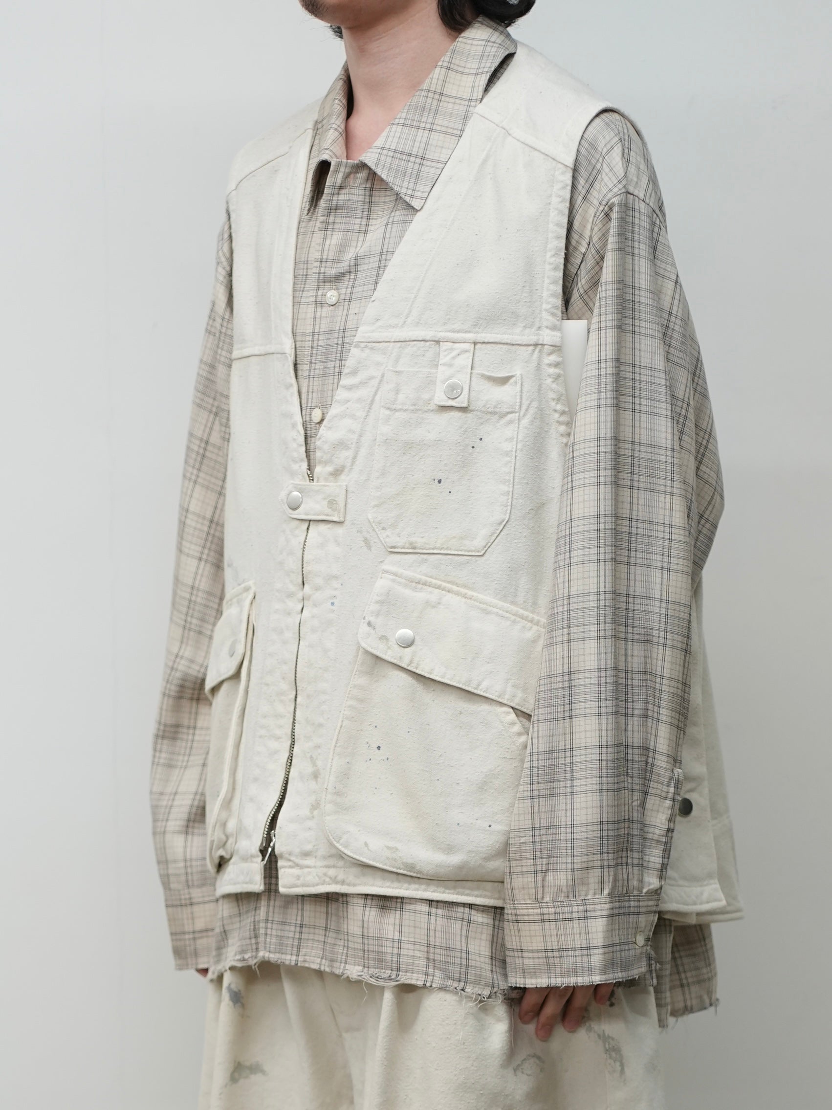 C/R DUCK UTILITY VEST(WHITE) – ANCELLM