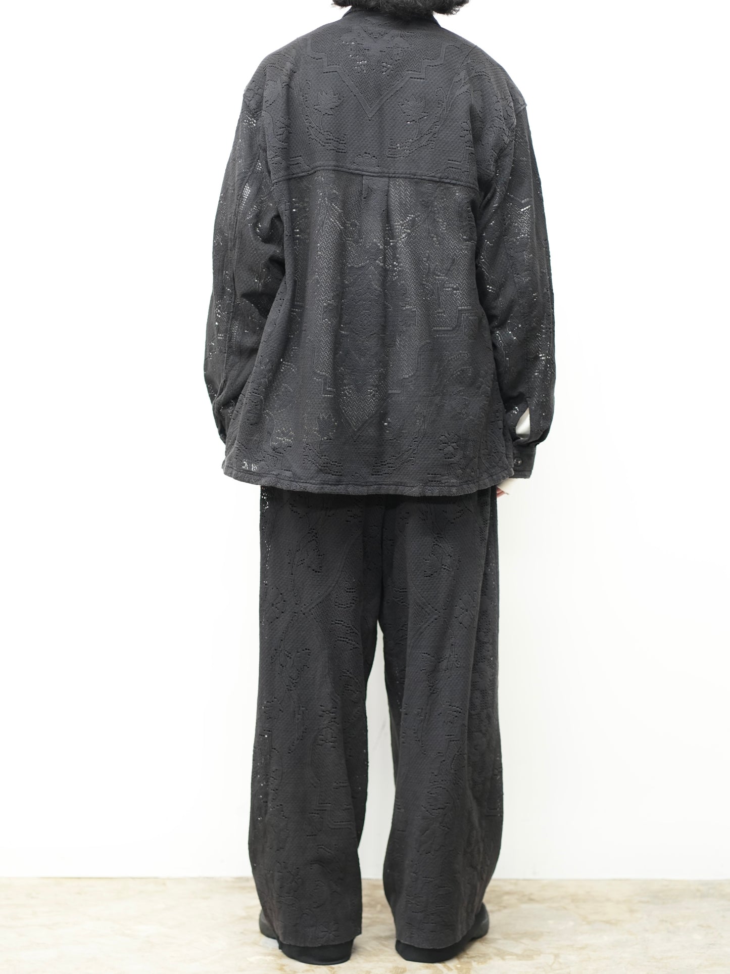 AGING LACE WORK SHIRT(BLACK)