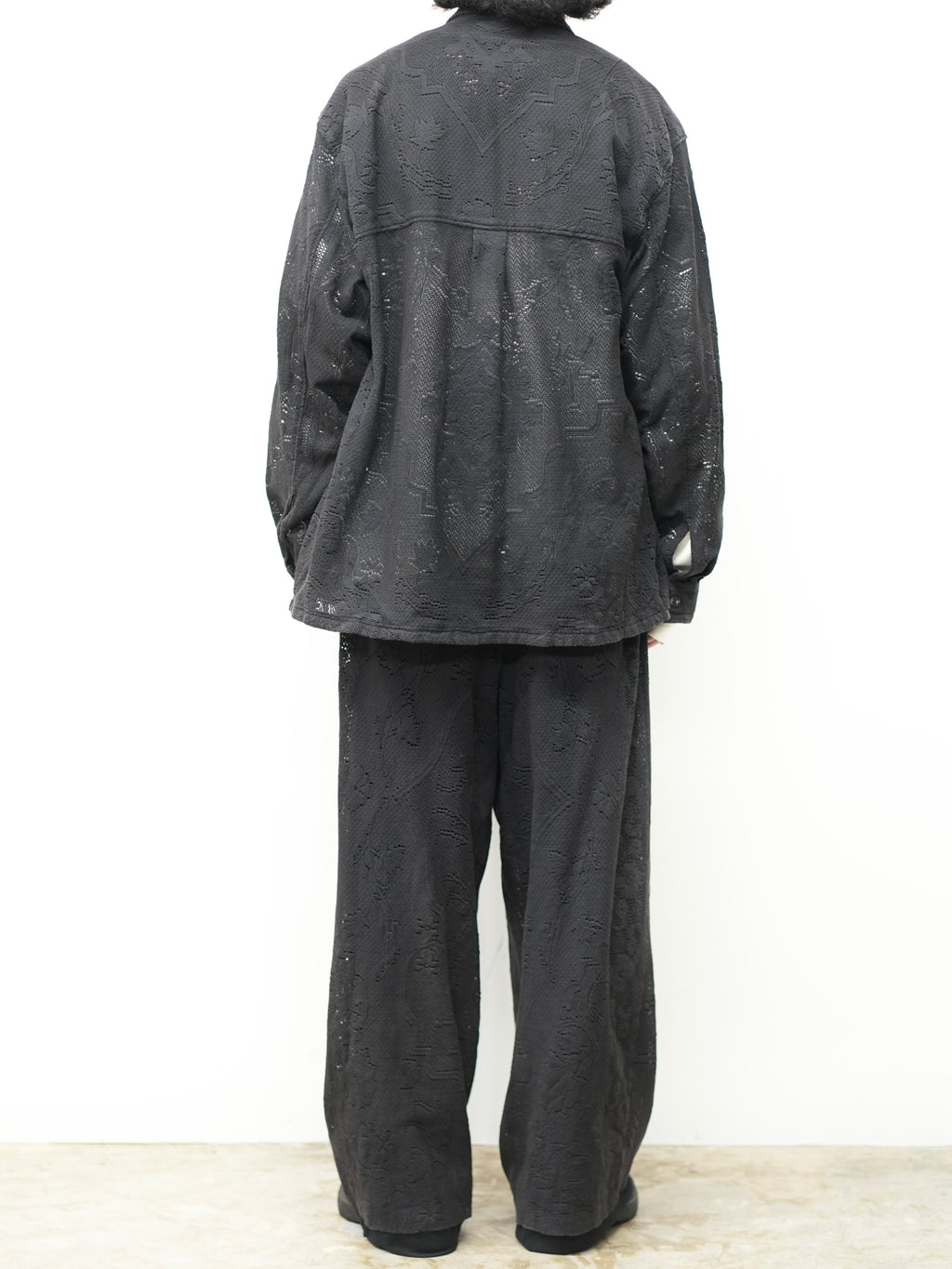 AGING LACE WORK SHIRT(BLACK)