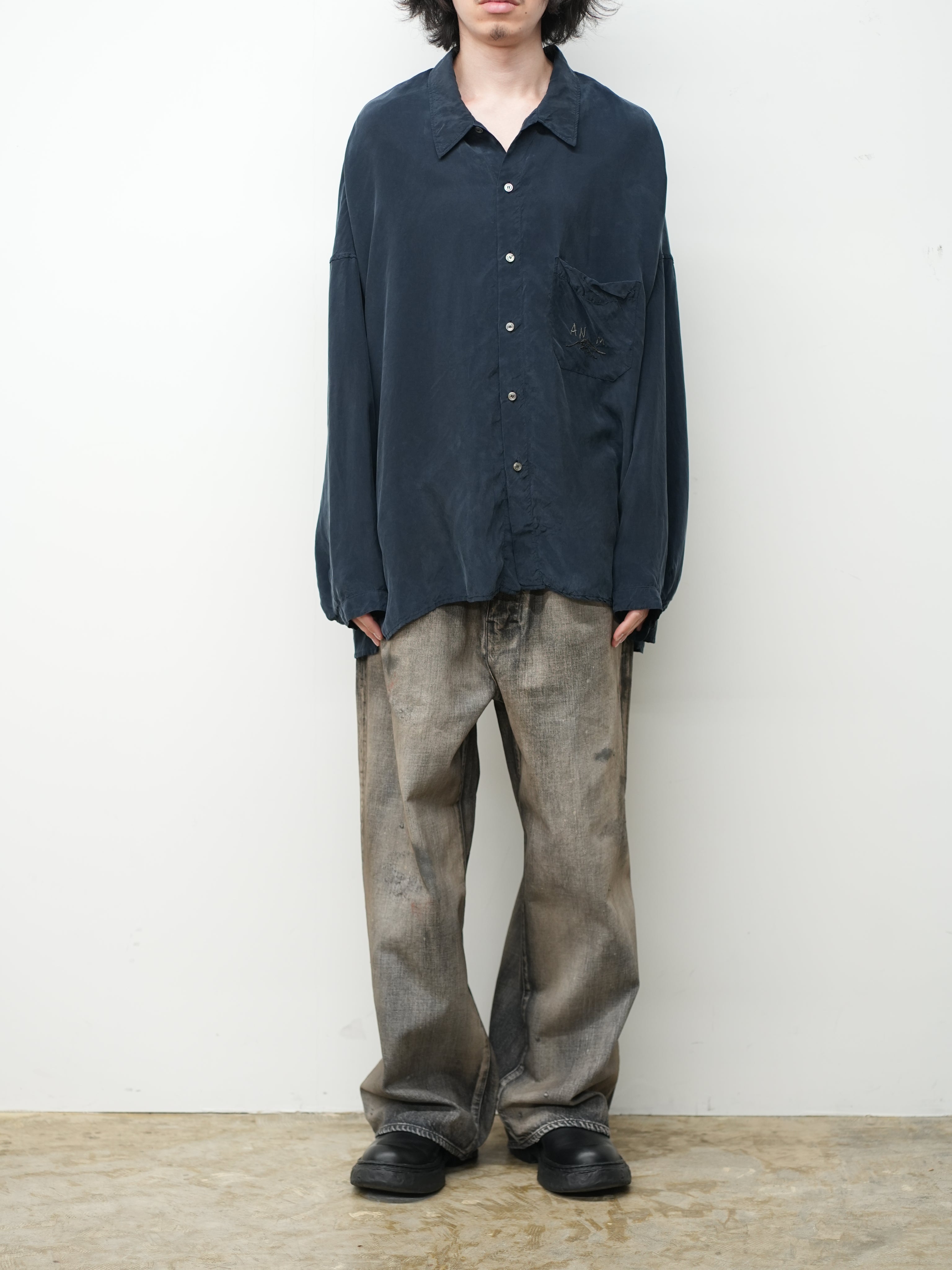 EMBROIDERED SOUVENIR SHIRT(NAVY) – ANCELLM