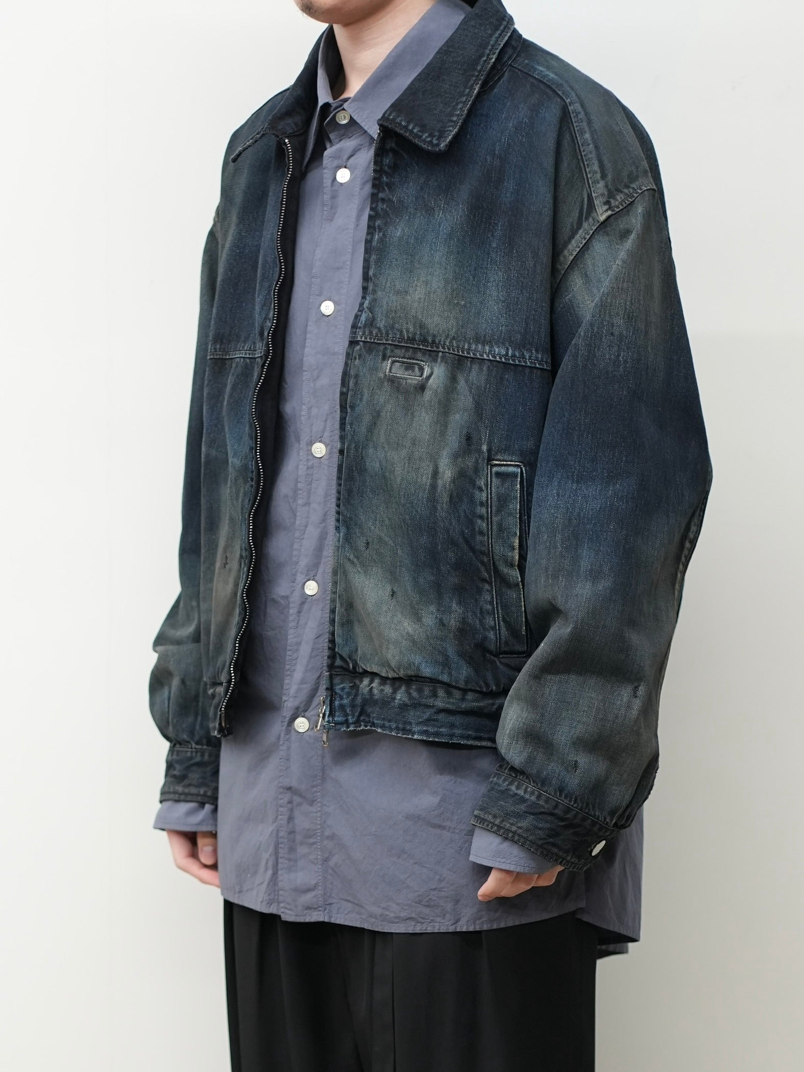 DENIM ZIPUP JACKET(BLACK) – ANCELLM