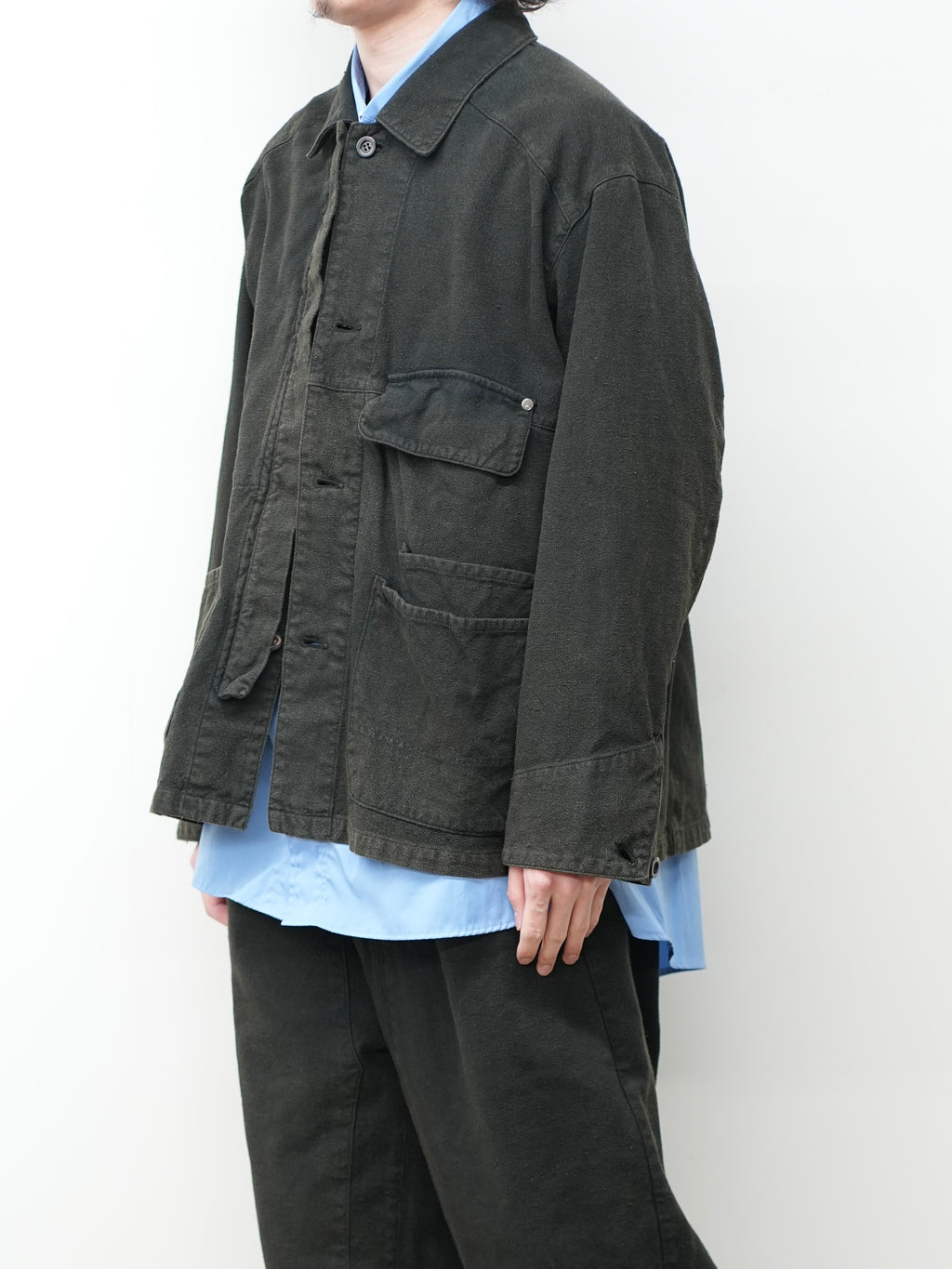 C/R DUCK COVERALL JACKET(BLACK)