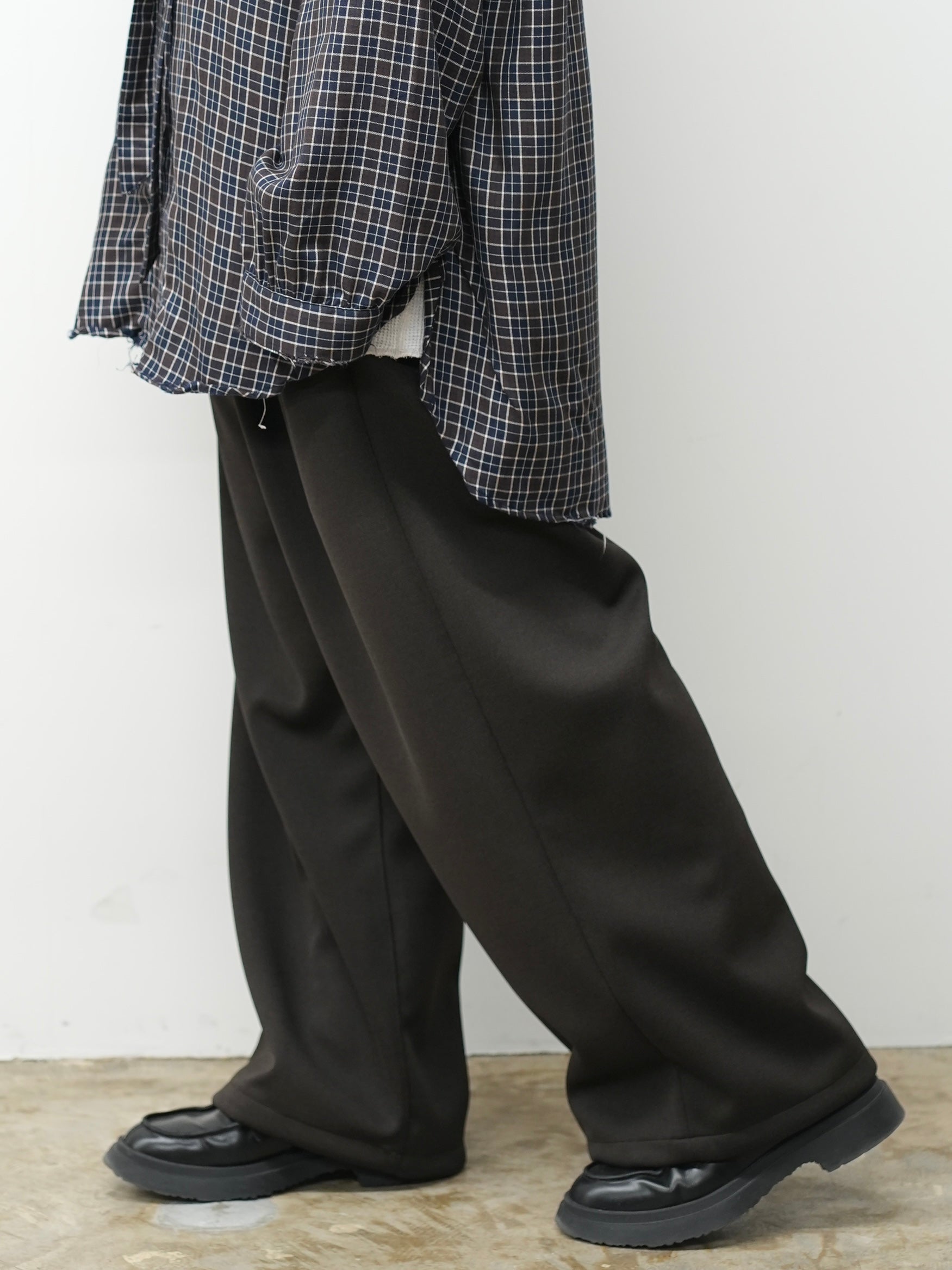 TRACK WIDE PANTS(BROWN) – ANCELLM