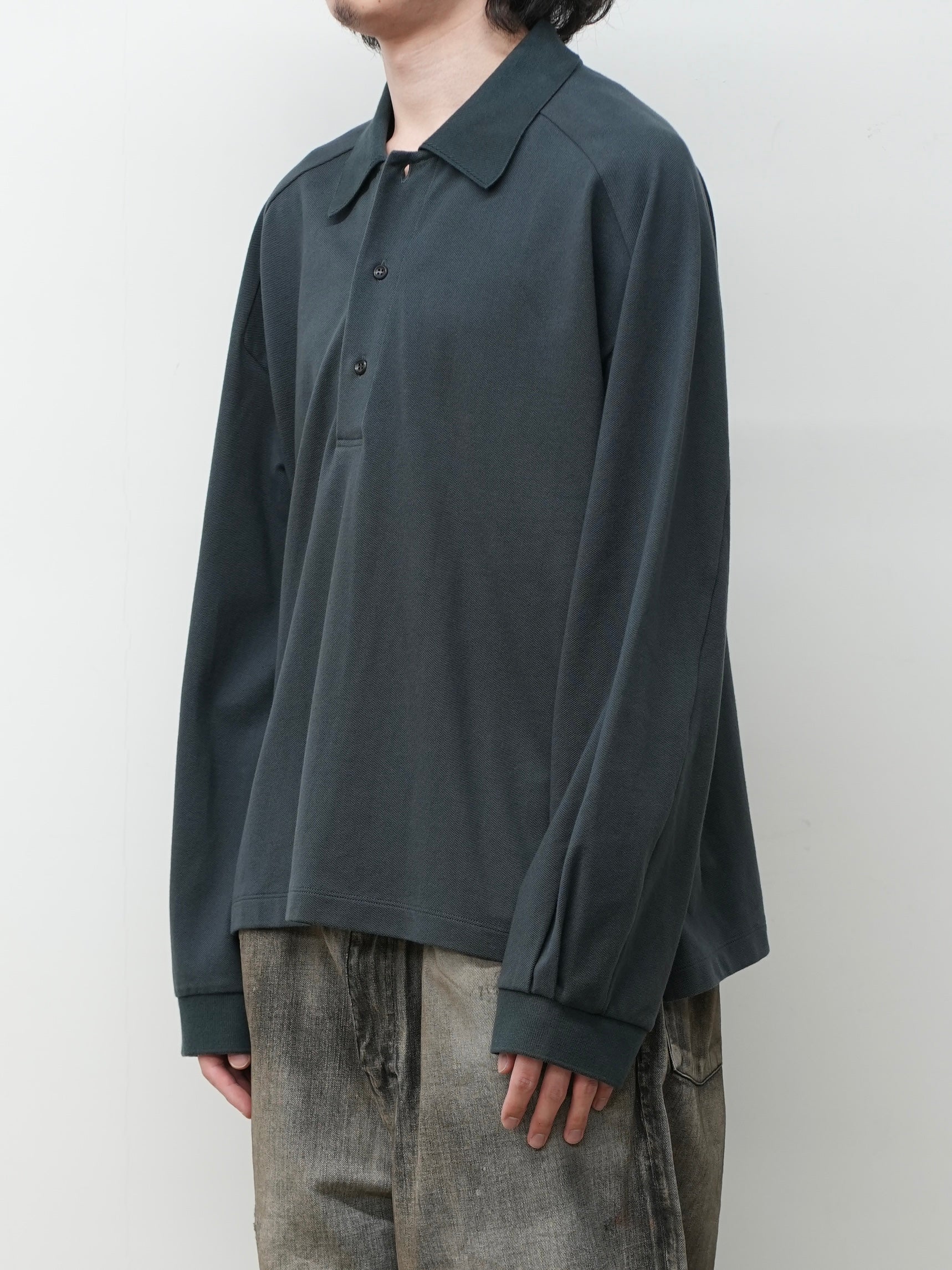 26SS ANCELLM L/S POLO GRAY サイズ2 L/S POLO(GRAY) – ANCELLM