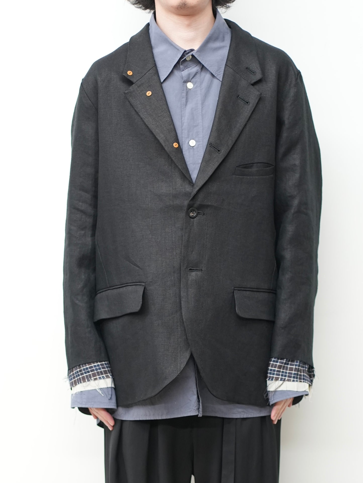 LAYERED TAILORED JACKET(BLACK)