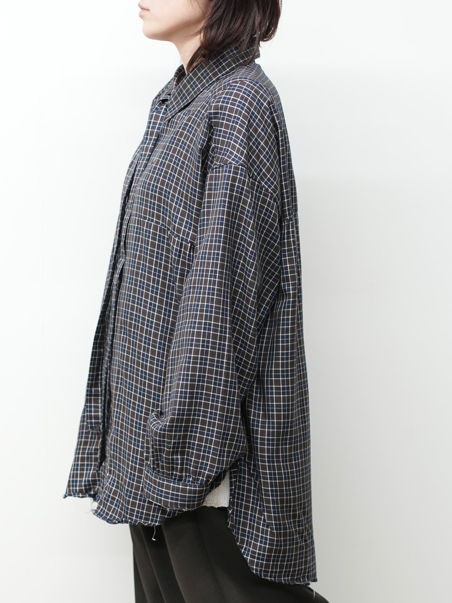 BOW-TIE CHECK SHIRT(NAVY)