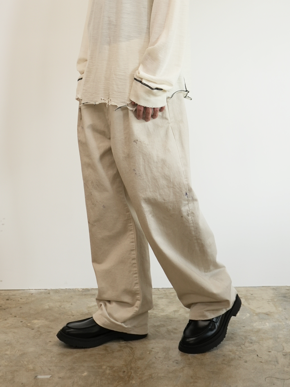 PAINT CHINO TROUSERS(IVORY)