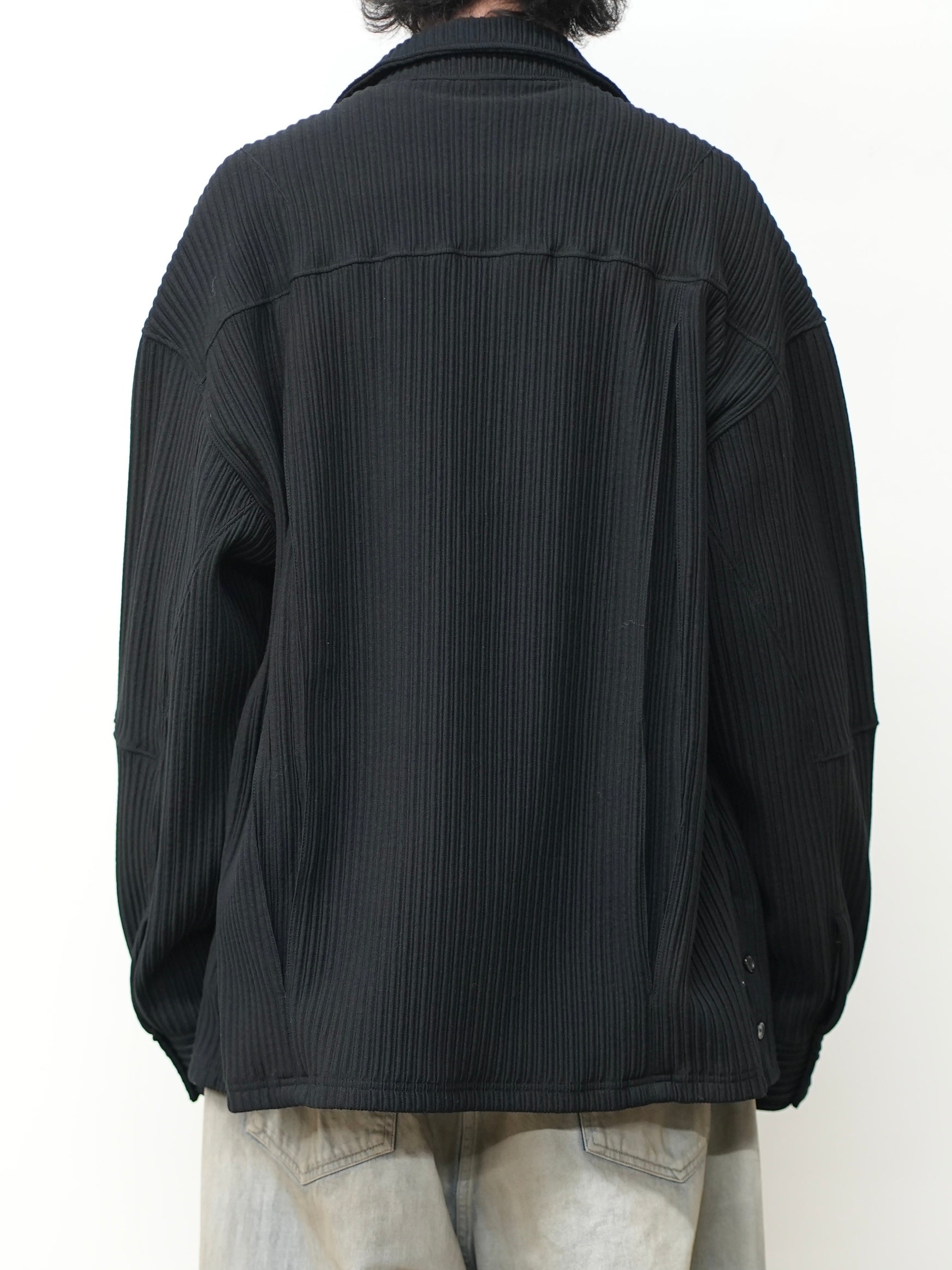 WRINKLED STRIPE SHIRT(BLACK) – ANCELLM