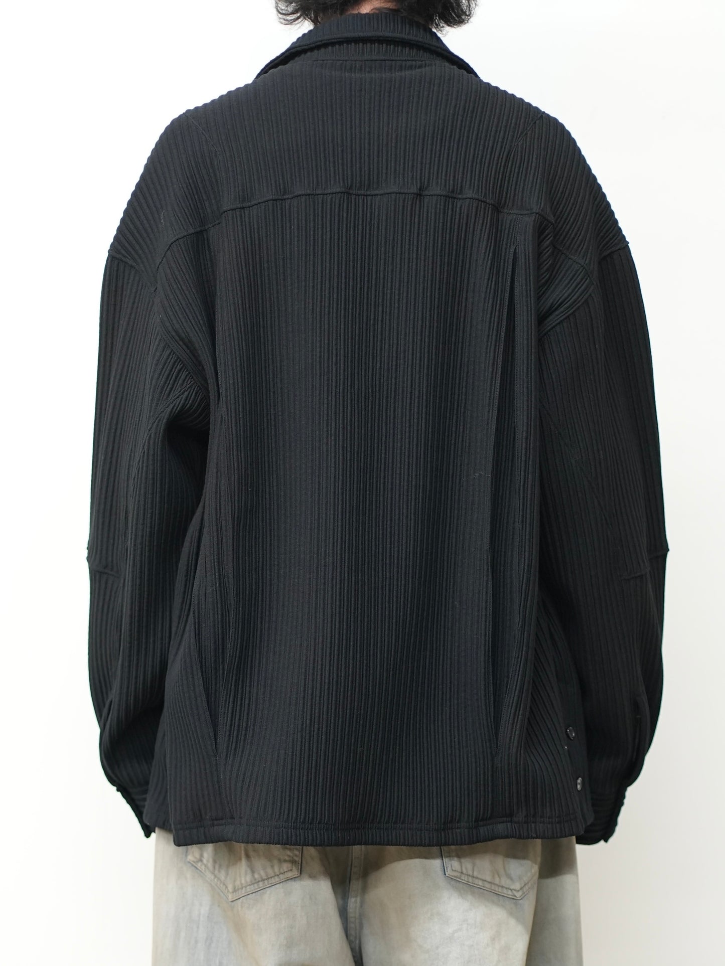 WRINKLED STRIPE SHIRT(BLACK)