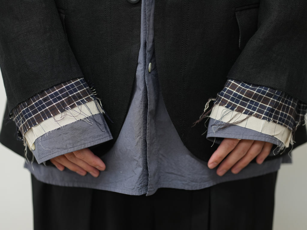 LAYERED TAILORED JACKET(BLACK)