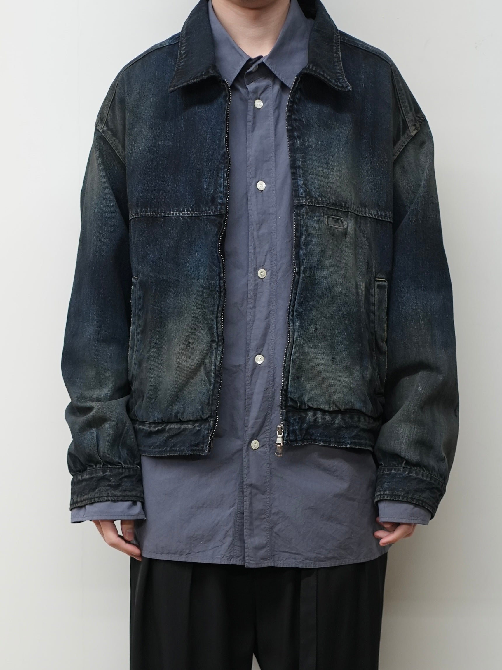 DENIM ZIPUP JACKET(BLACK) – ANCELLM