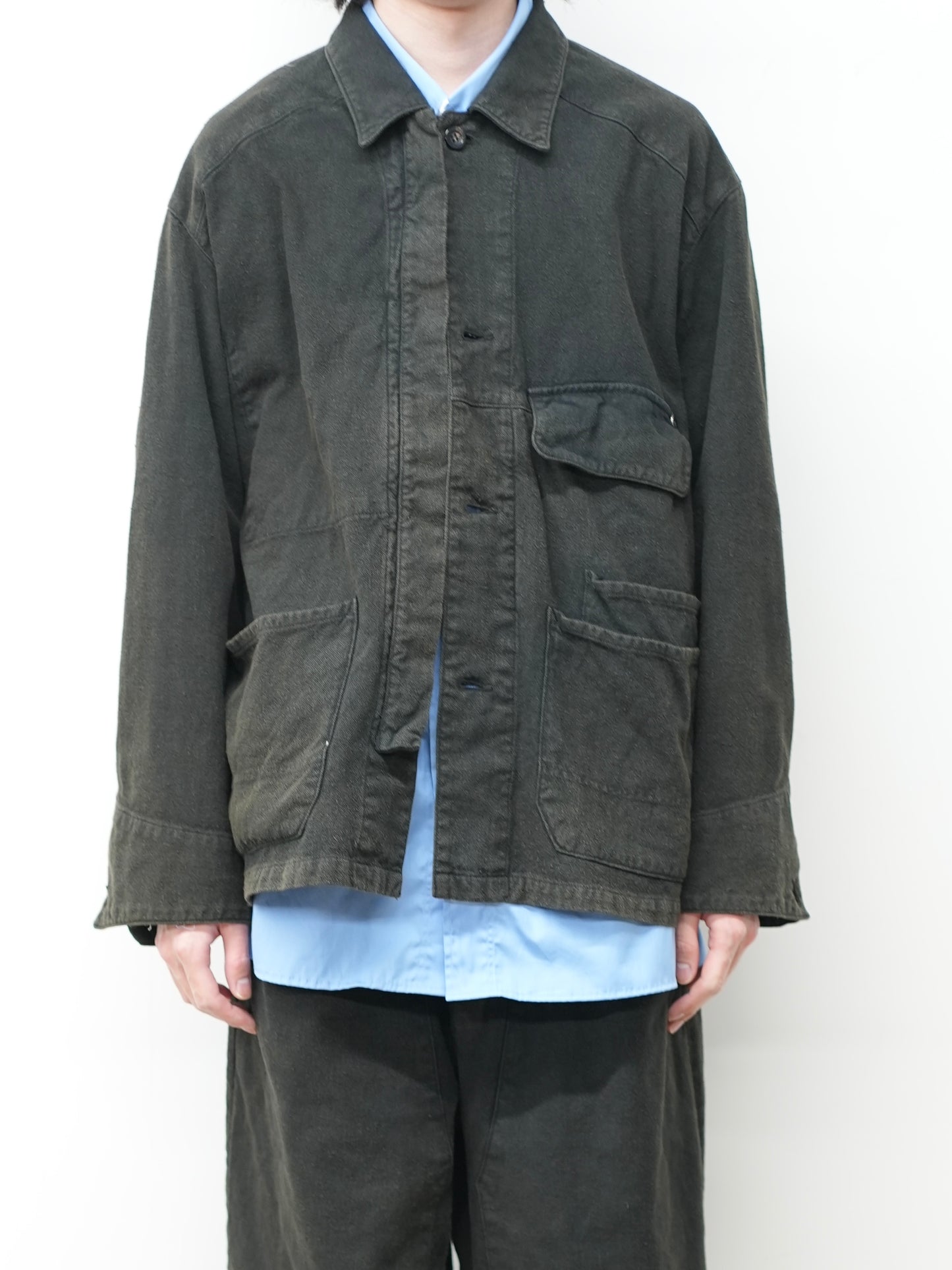 C/R DUCK COVERALL JACKET(BLACK)